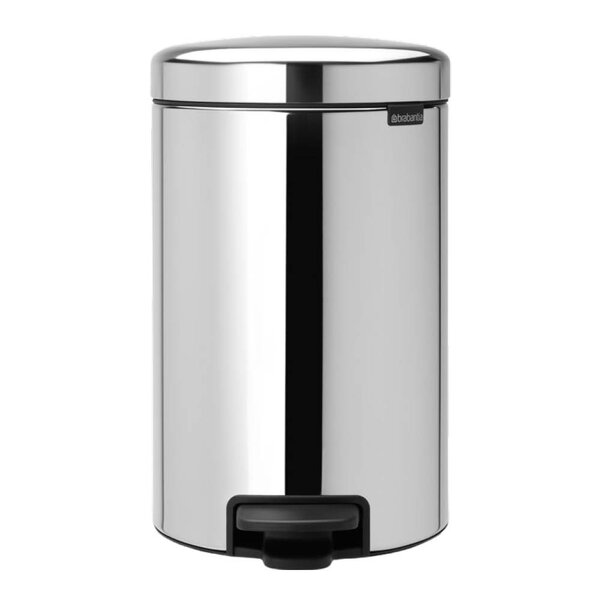 NewIcon pedalbøtte 12L blankt stål