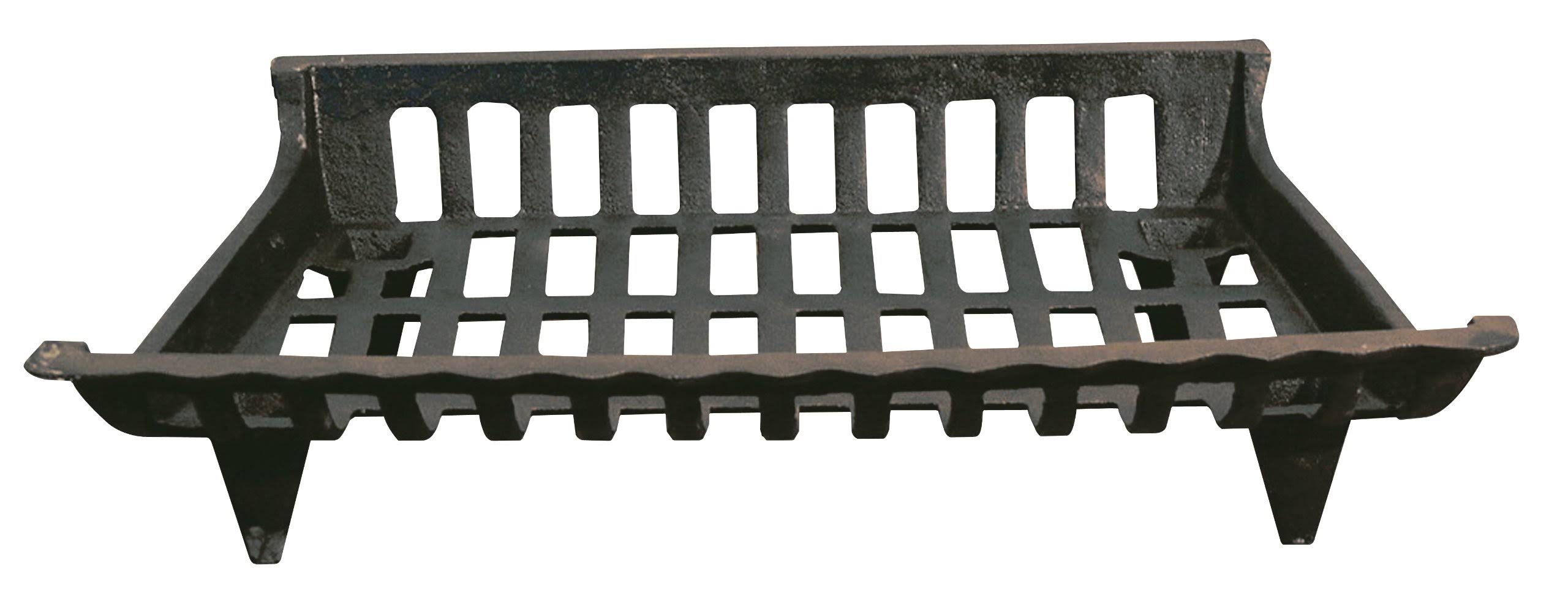Cast Iron Fireplace Grate, Black, 24 in.