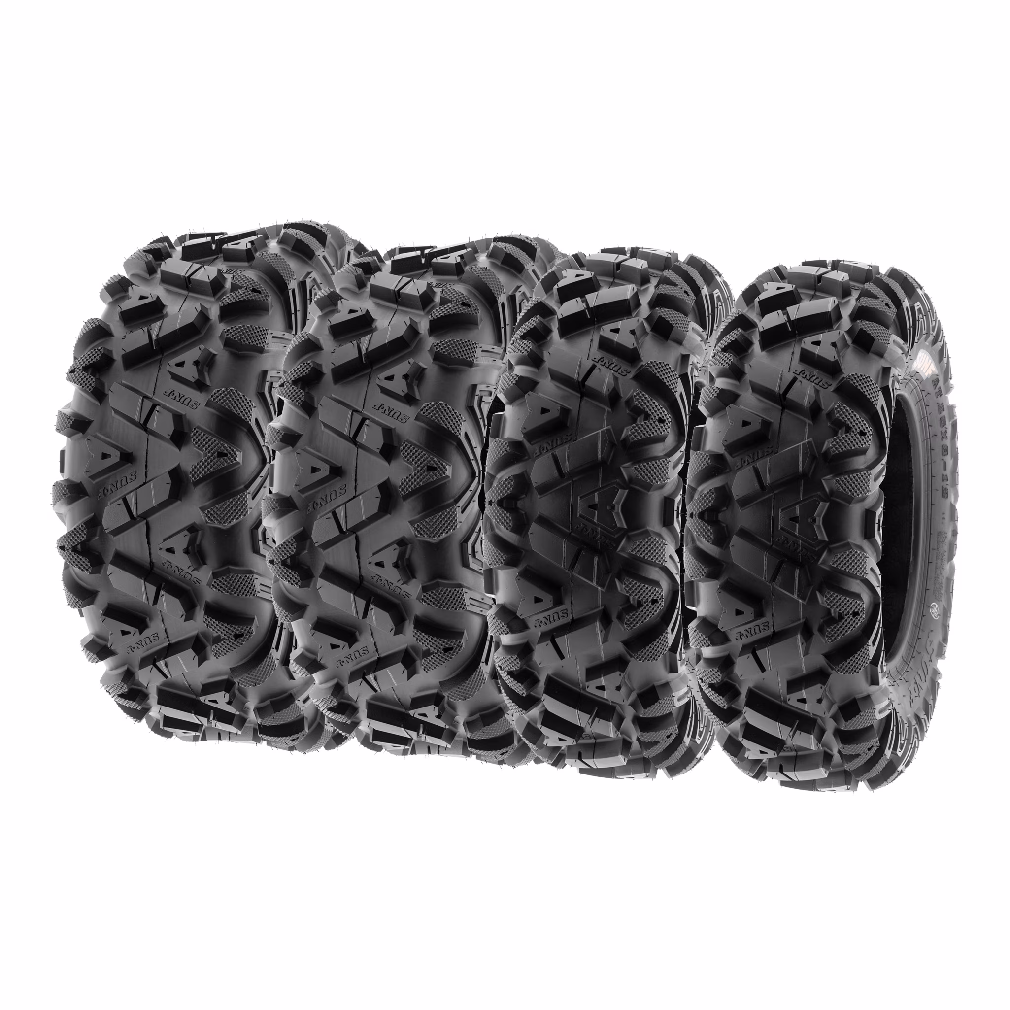 Sunf All-Terrain ATV UTV Quad Tires 25x8 - 12 & 25x10 - 12 6 PR A033 (Complete Full Set of 4)