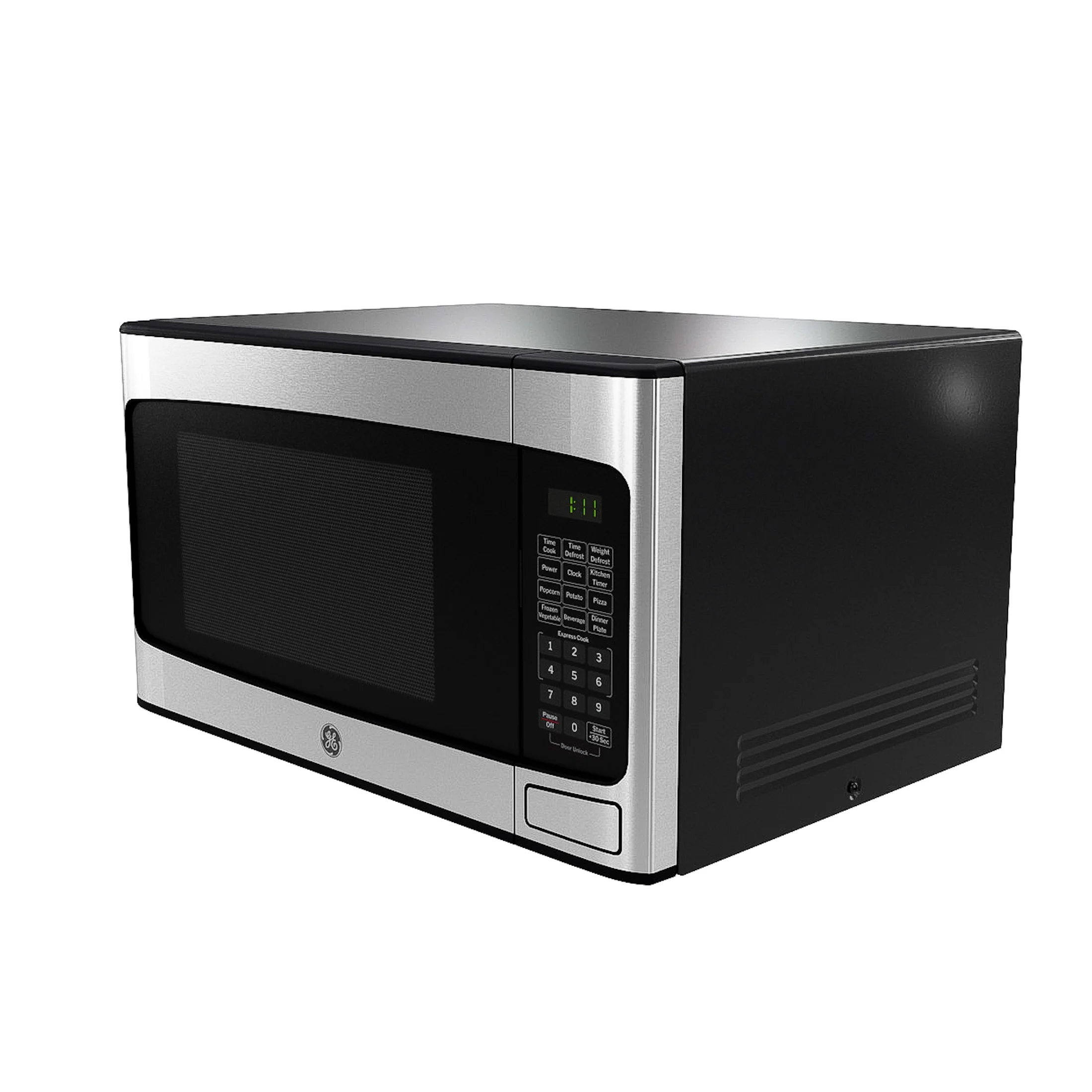 GE 1.1 cu ft Countertop Microwave Oven, 950W, Stainless Steel, One - Touch Cooking, Turntable, Auto Defrost, Child Lock, Model GCST11N1WSS