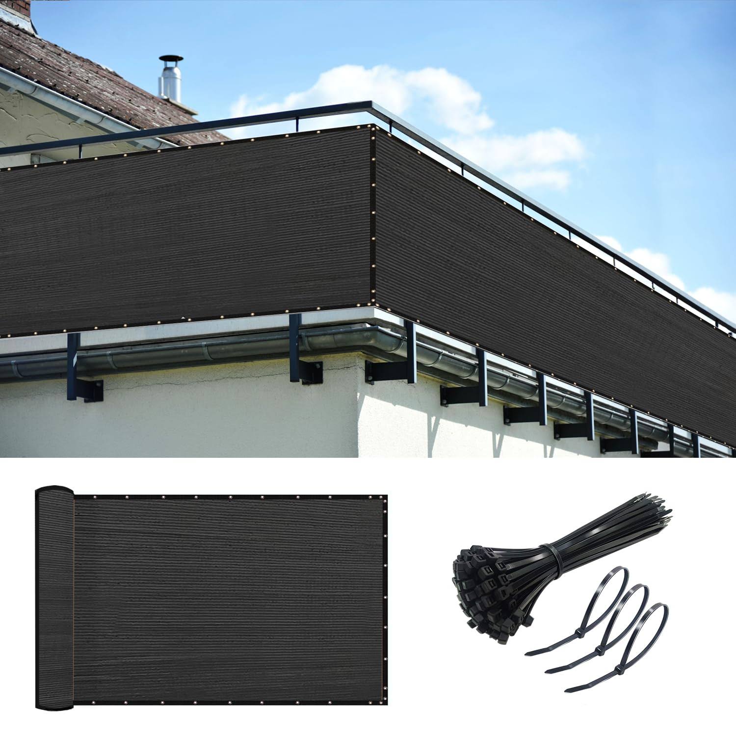 Kanagawa 3ft x 10ft Privacy Screen Fence, 90% Blockage Heavy Duty 175 GSM Fencing Mesh Net Cover for Outdoor Wall Garden Yard Backyard 40 Cable Zip