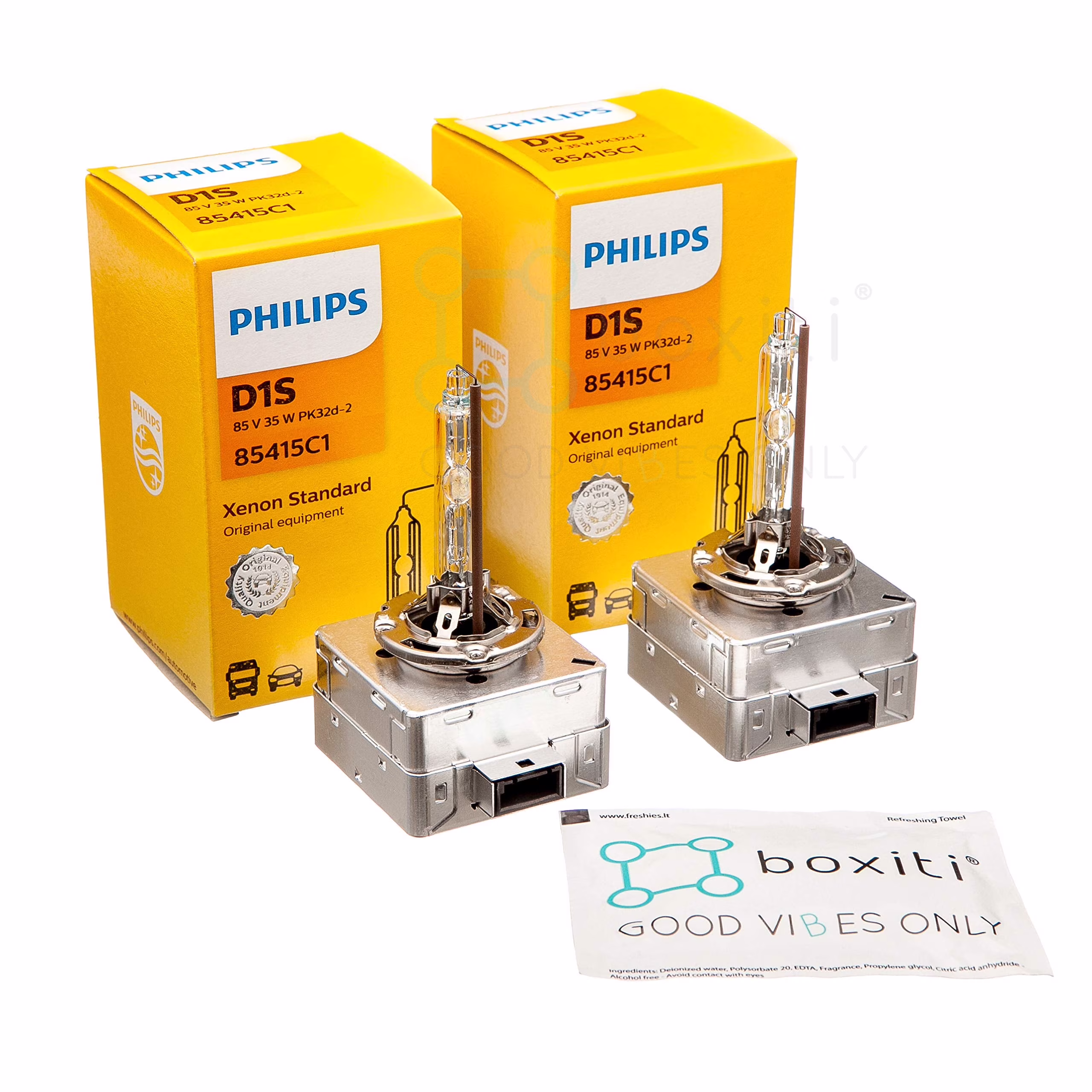 D1S x 2 Pcs. Xenon Standard Headlight Bulbs 35W 85415C1 HID Technology by + Wipe(2)