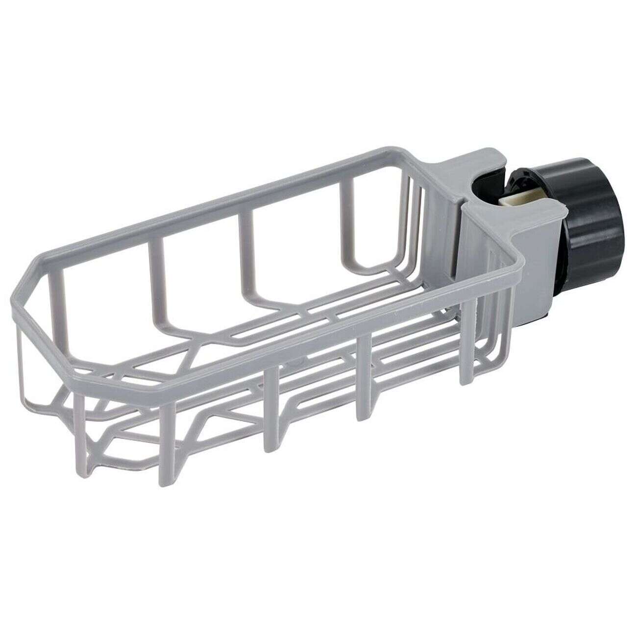 Porte-éponge pour robinet plastique gris - L.20xl.9xH.5cm