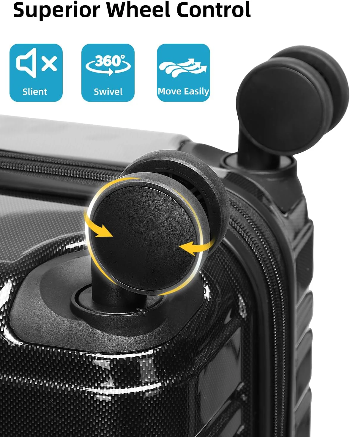 Ensemble de 6 valises, ensemble de valises rigides extensibles avec roulettes multidirectionnelles, ensemble de bagages à roulettes légers