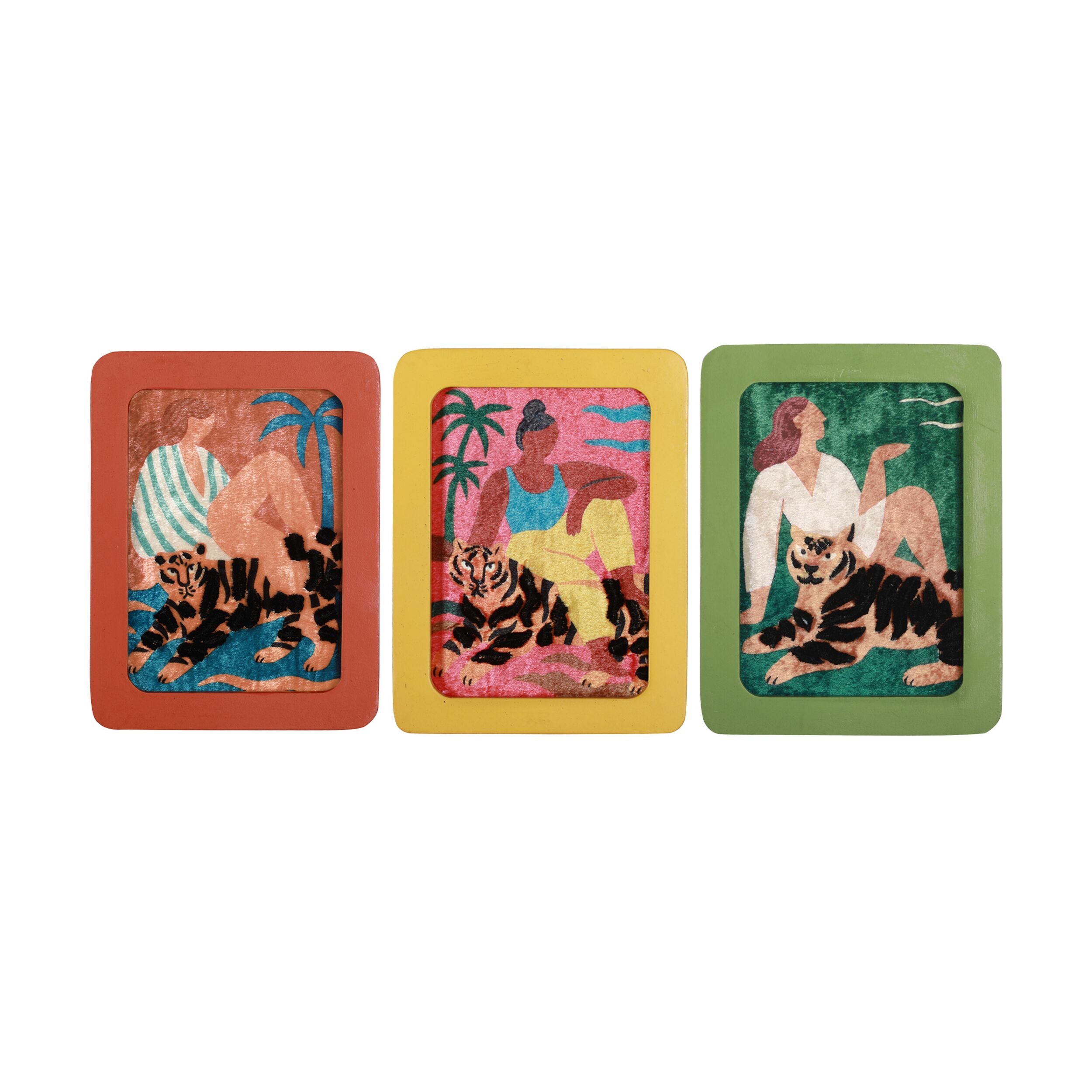Jungle Muses Embroidered Framed Wall Art Set