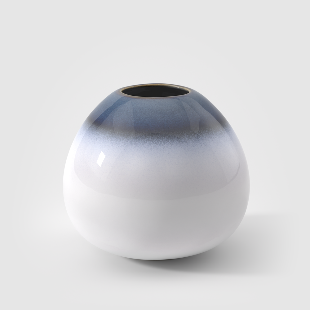 Lave Vase - Blue, 5.9'' x 5.1'', stoneware