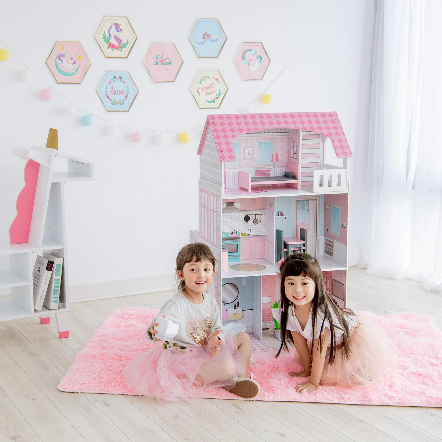 Teamson Kids Wonderland Ariel 2 - in - 1 Dollhouse/Play Kitchen Set