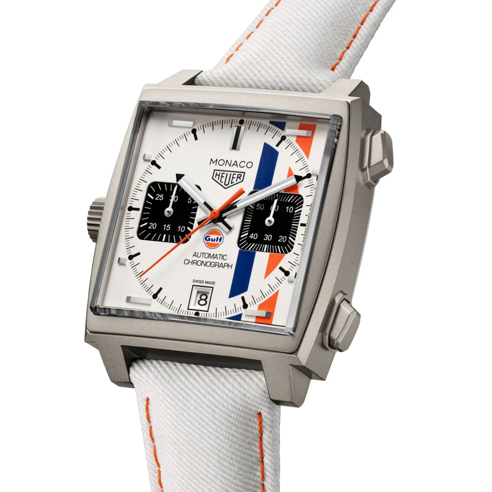 【Super Clone】TAG Heuer Monaco Chronograph X Gulf 39mm Limited Edition Mens Watch White CAW218G.EB0393