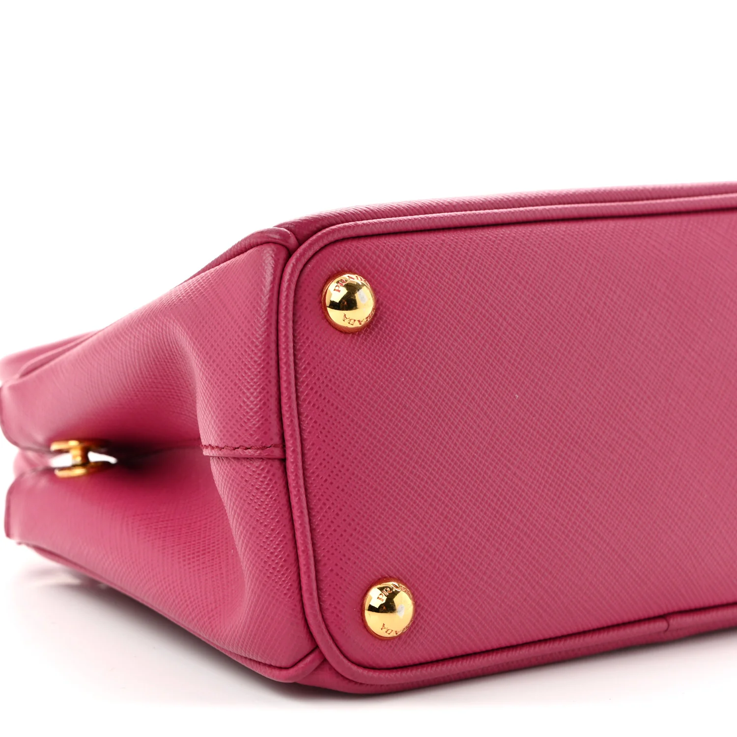 Saffiano Lux Micro Galleria Double Zip Tote Fuxia