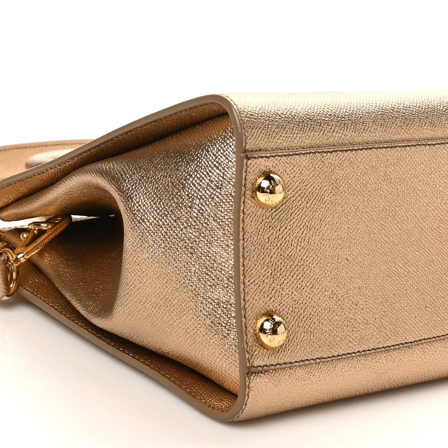 Metallic Dauphine Medium Frame Tote Gold