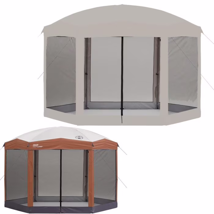 Garden Winds Custom Fit Replacement Canopy Top Cover and Netting Set Compatible with The Coleman Back Home Portable 10x12 2000013063 Gazebo - Upgraded Performance RipLock 350 Fabric - Slate Gray