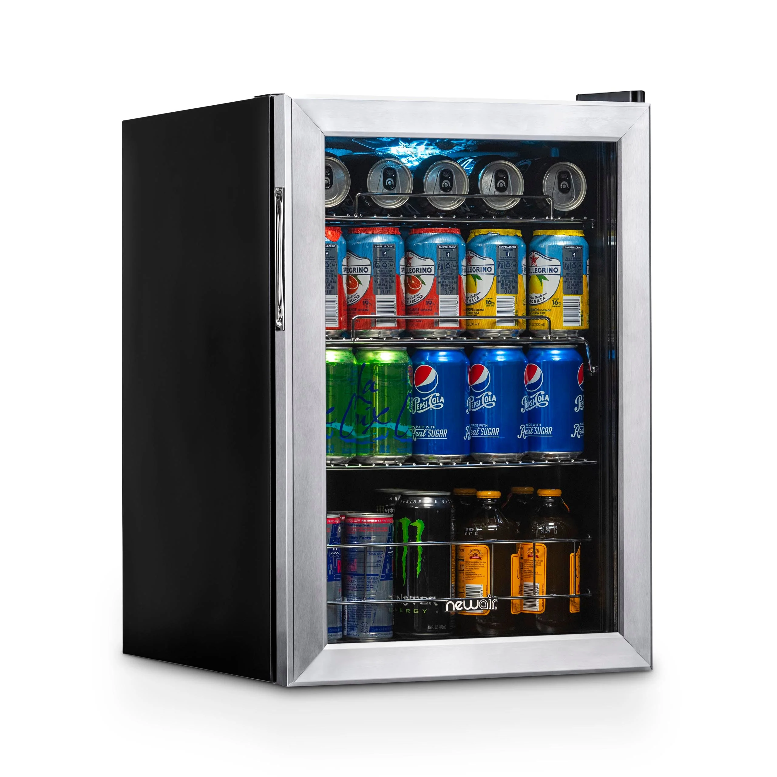 Newair 90-Can Freestanding Stainless Steel Beverage Fridge -17