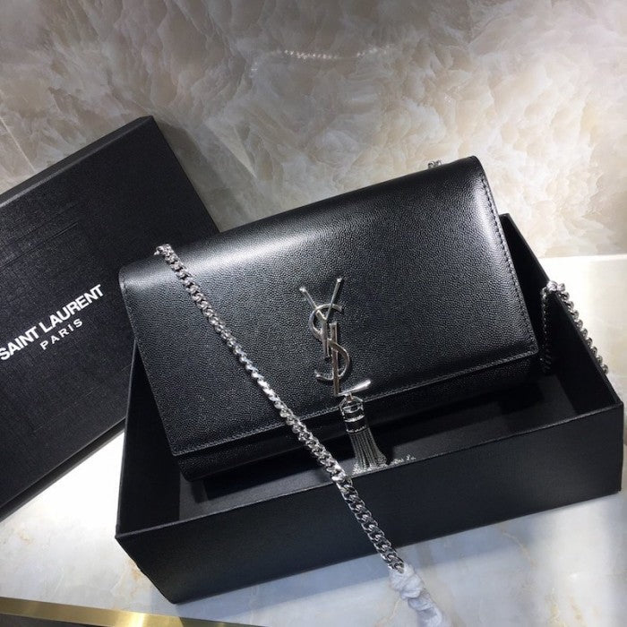 Y Black Kate Medium Leather Shoulder Bag