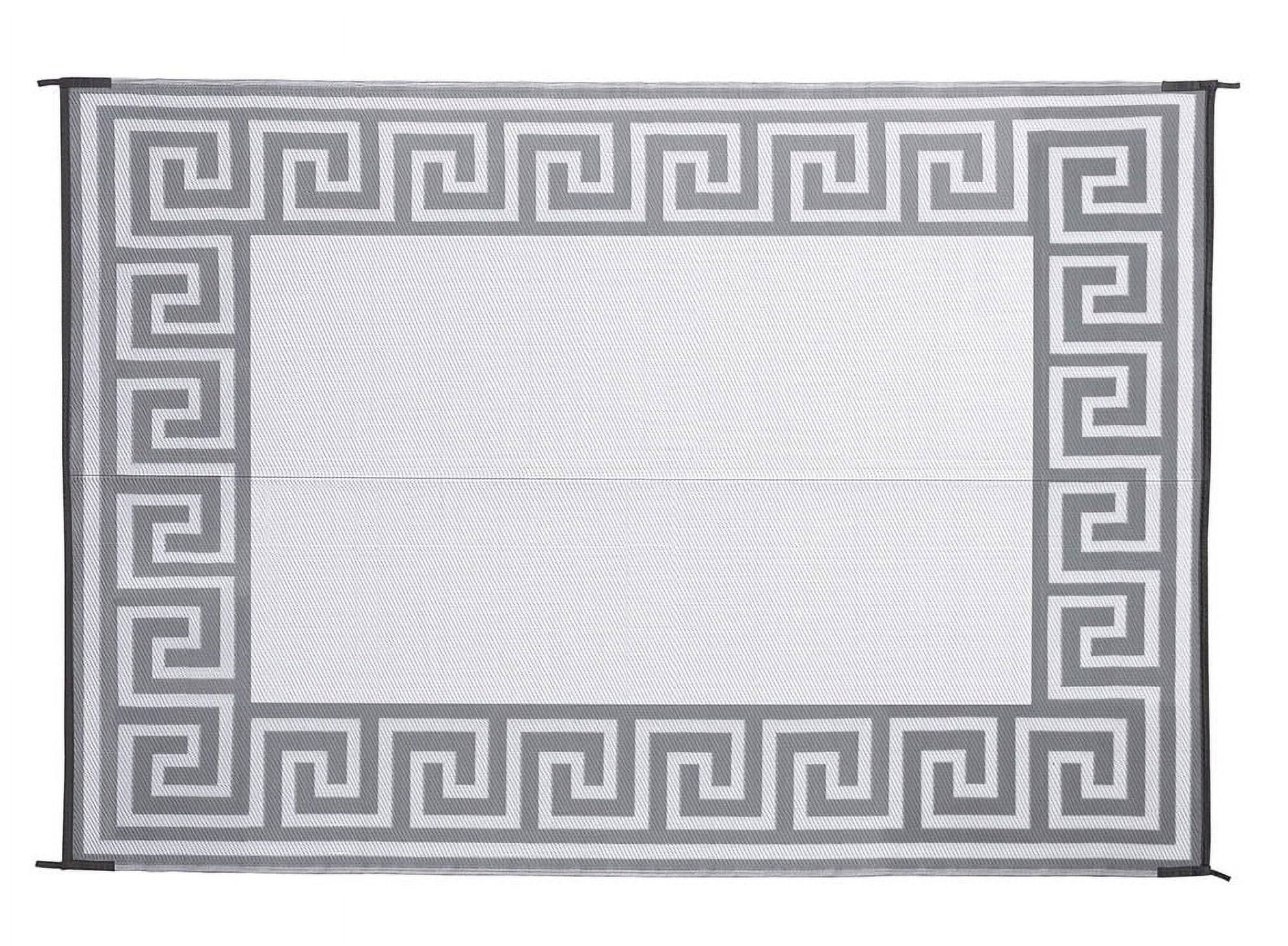 Auto Drive Reversible RV Outdoor Patio Mat - Gray - 9 x 12 in