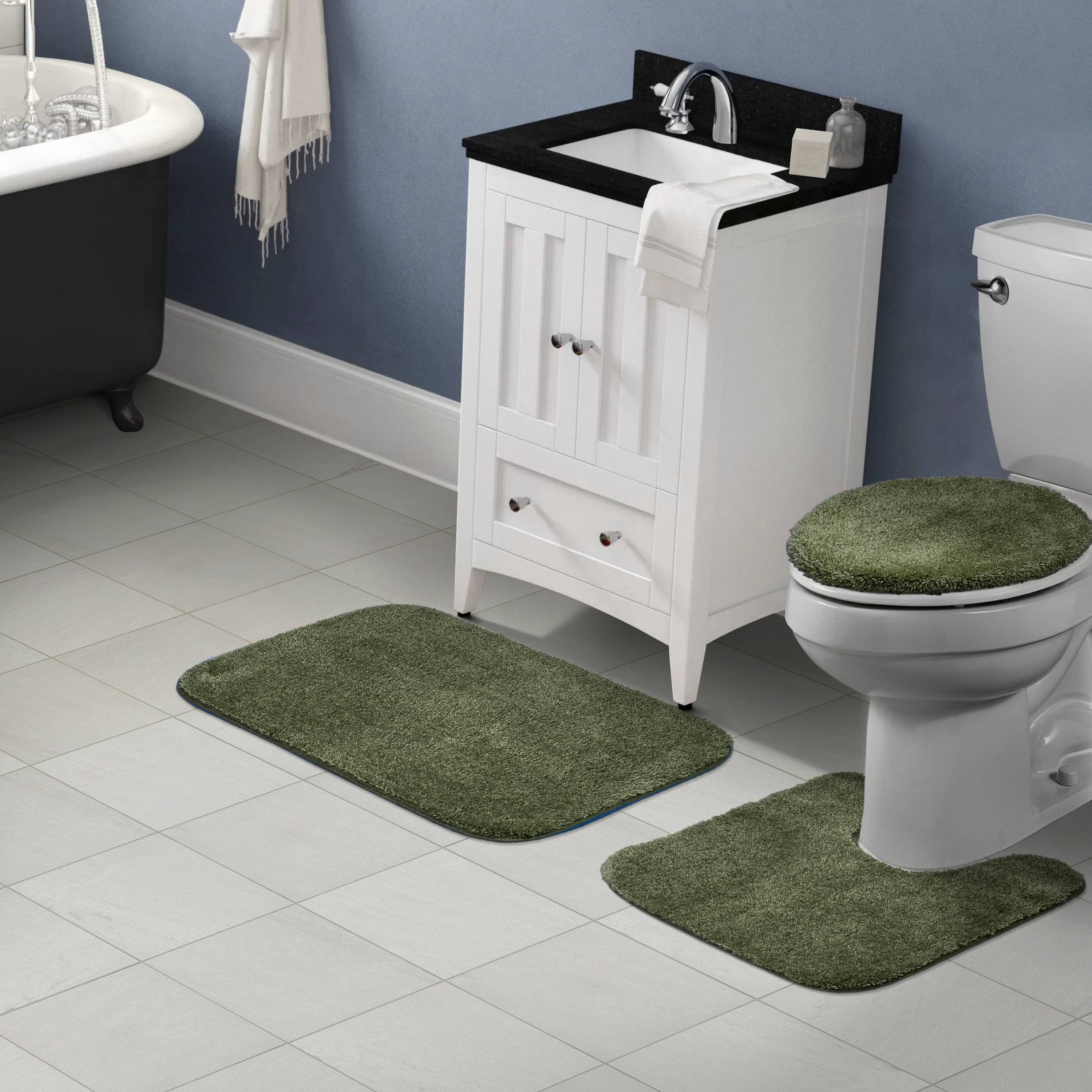 Garland Rug 3-Piece Traditional Nylon Washable Bathroom Set Deep Fern