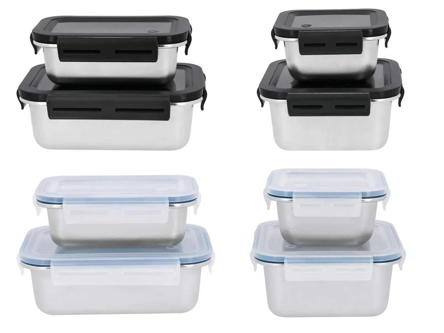 SILVERCREST Set de 2 botes de conservation en acier inoxydable