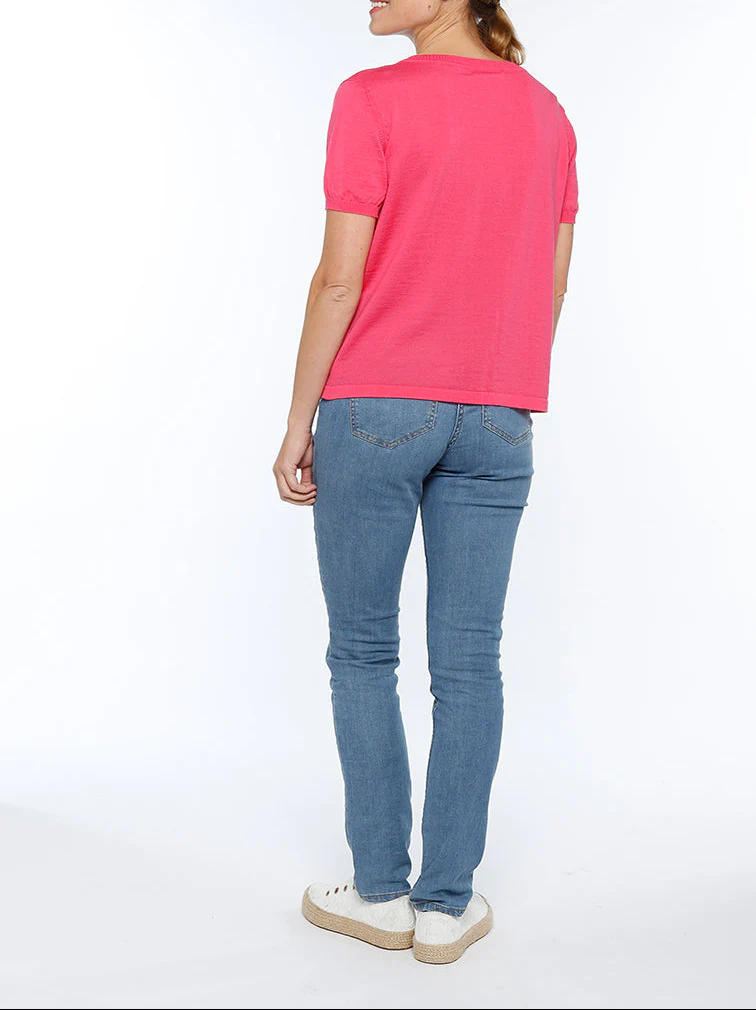 Cardigan femme manches courtes rose