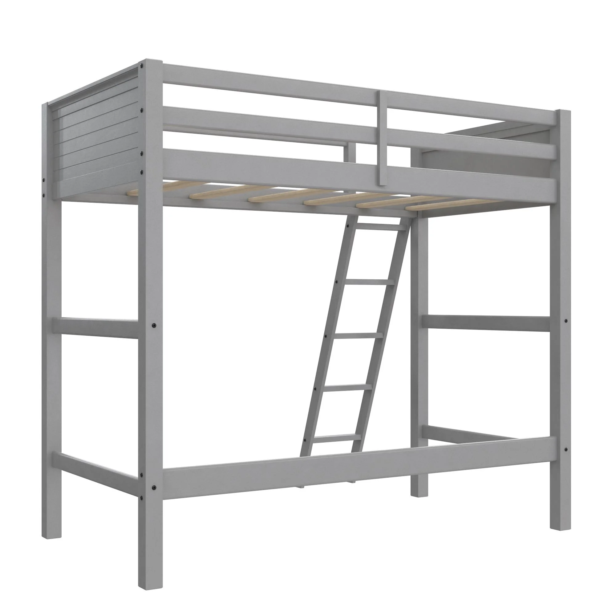 Your Zone Kiarah Twin Loft Bed with Ladder, White