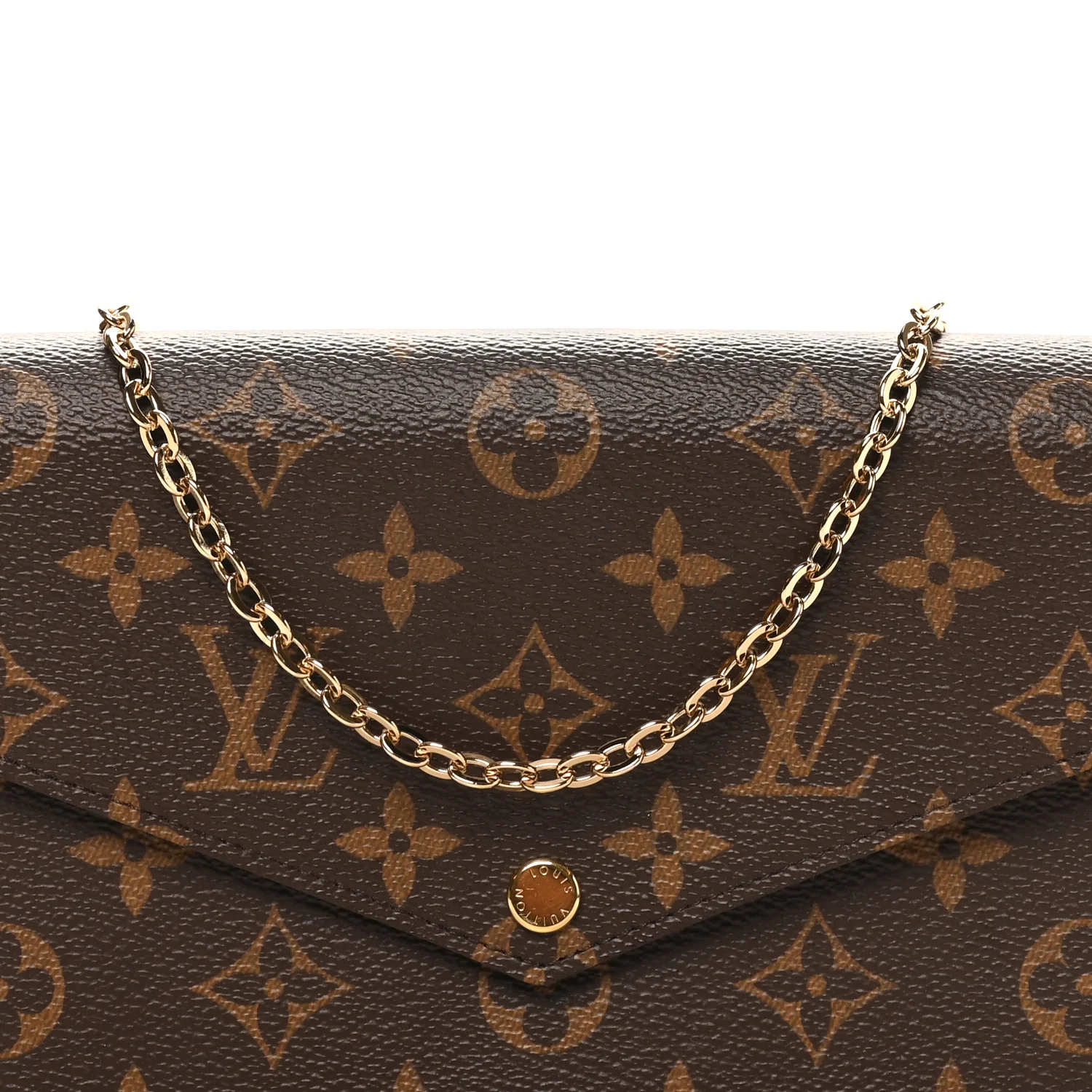 Monogram Pochette Felicie Chain Wallet Fuchsia