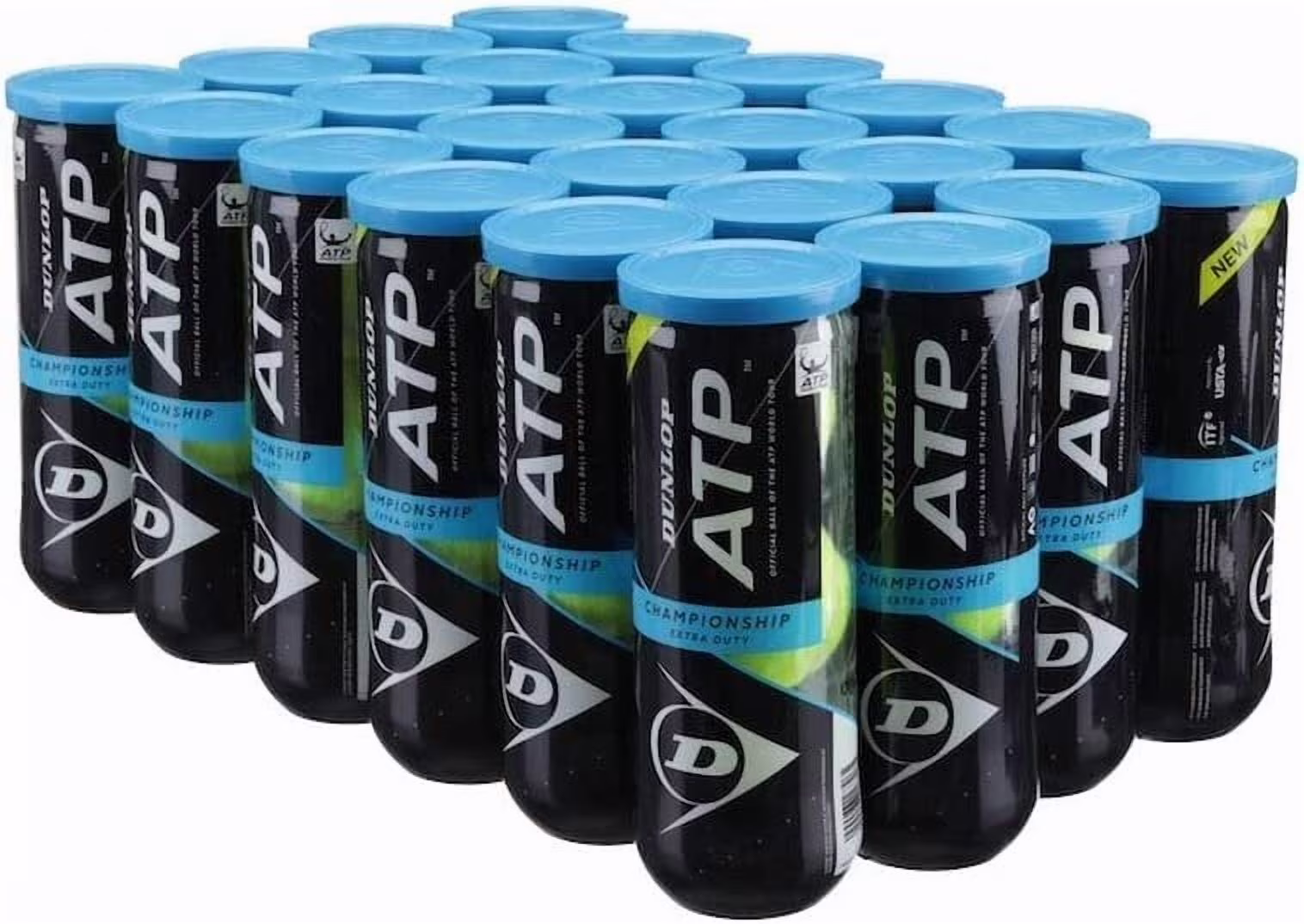 DUNLOP ATP Championship Tennis Ball, Case 24 Cans ATP Championshp Xtra Duty