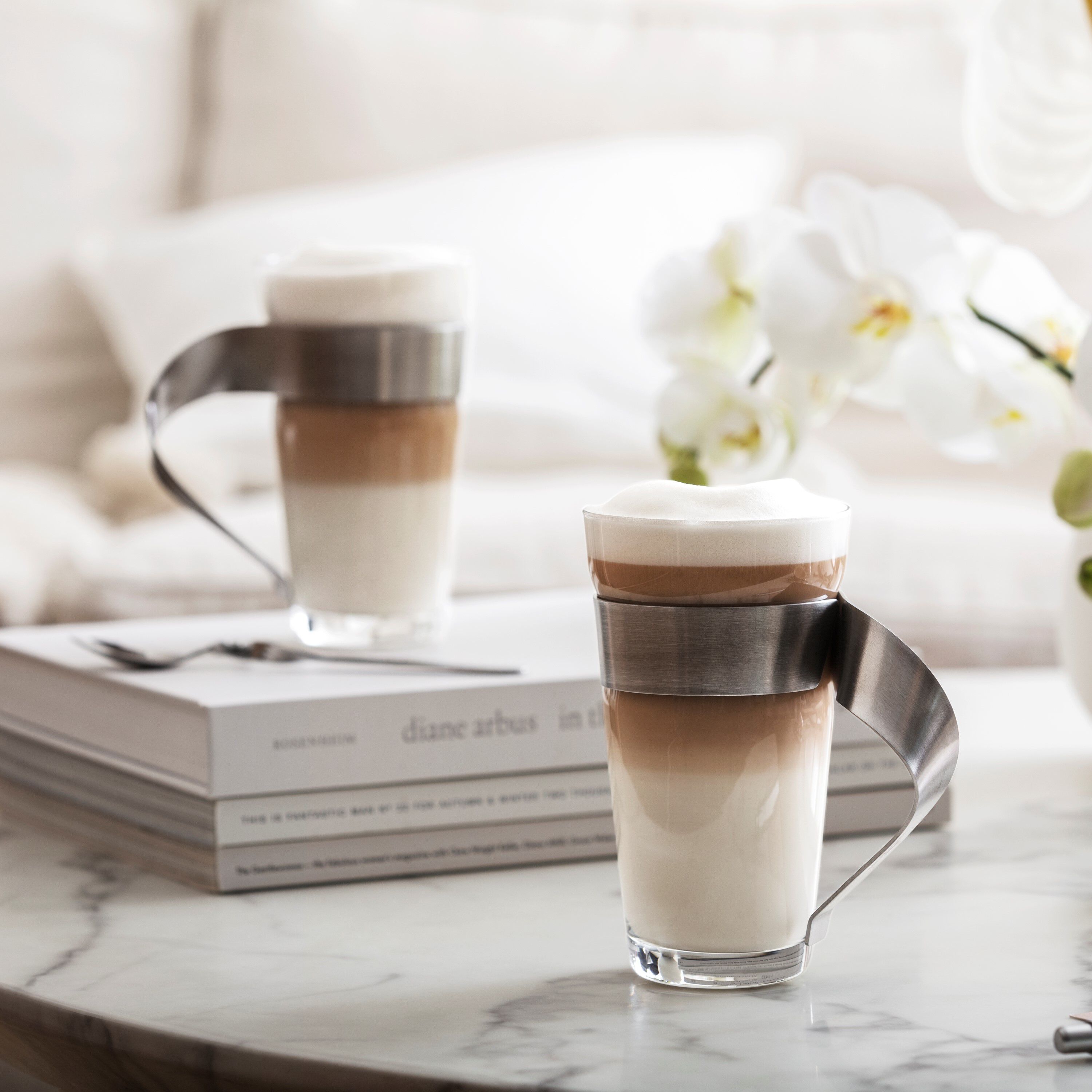 NewWave Latte glass with handle - Clear, 10.2 oz, glass