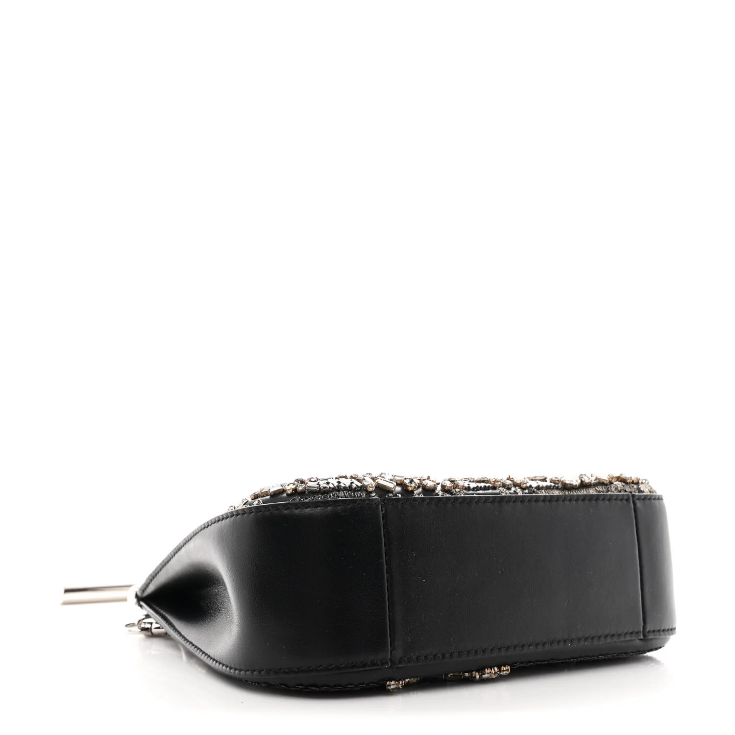Lambskin Embellished Crystal Mini T-Bar Bag Black