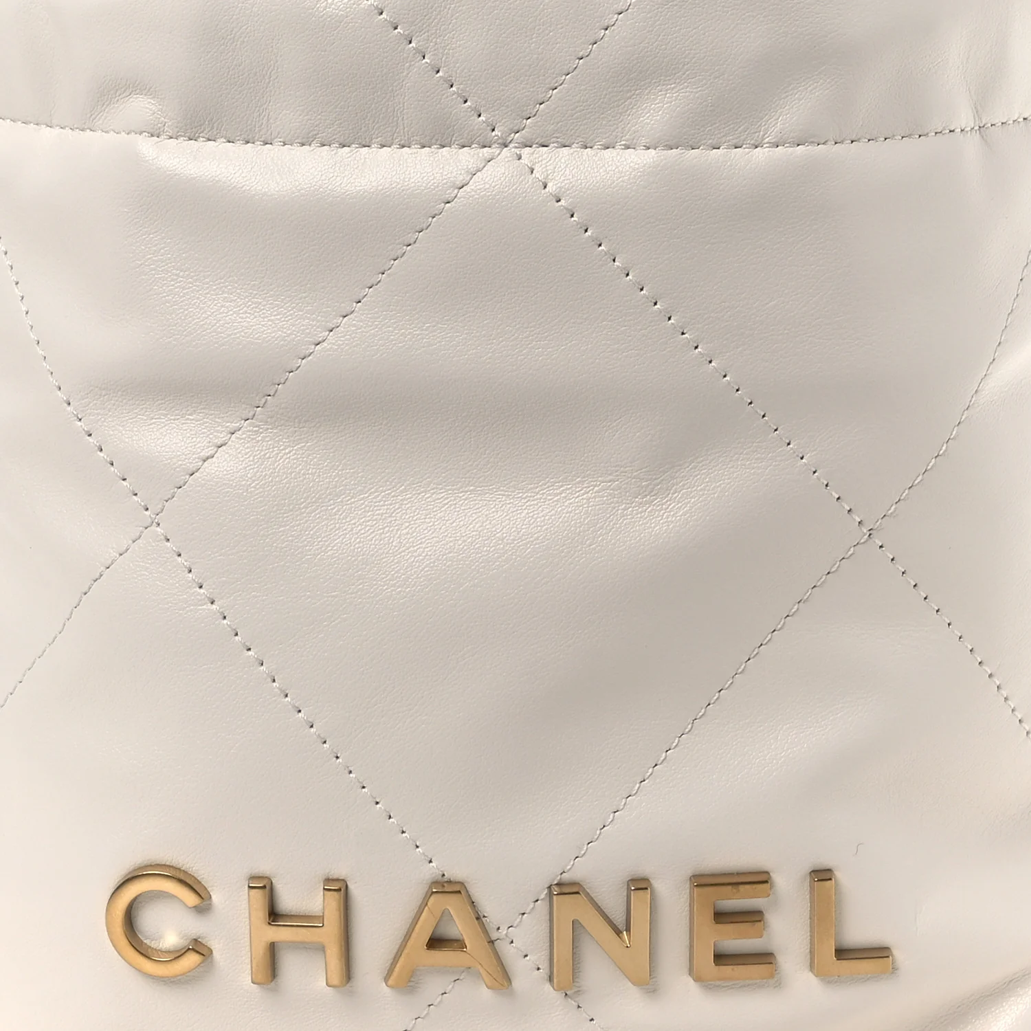 Shiny Calfskin Quilted Mini Chanel 22 White