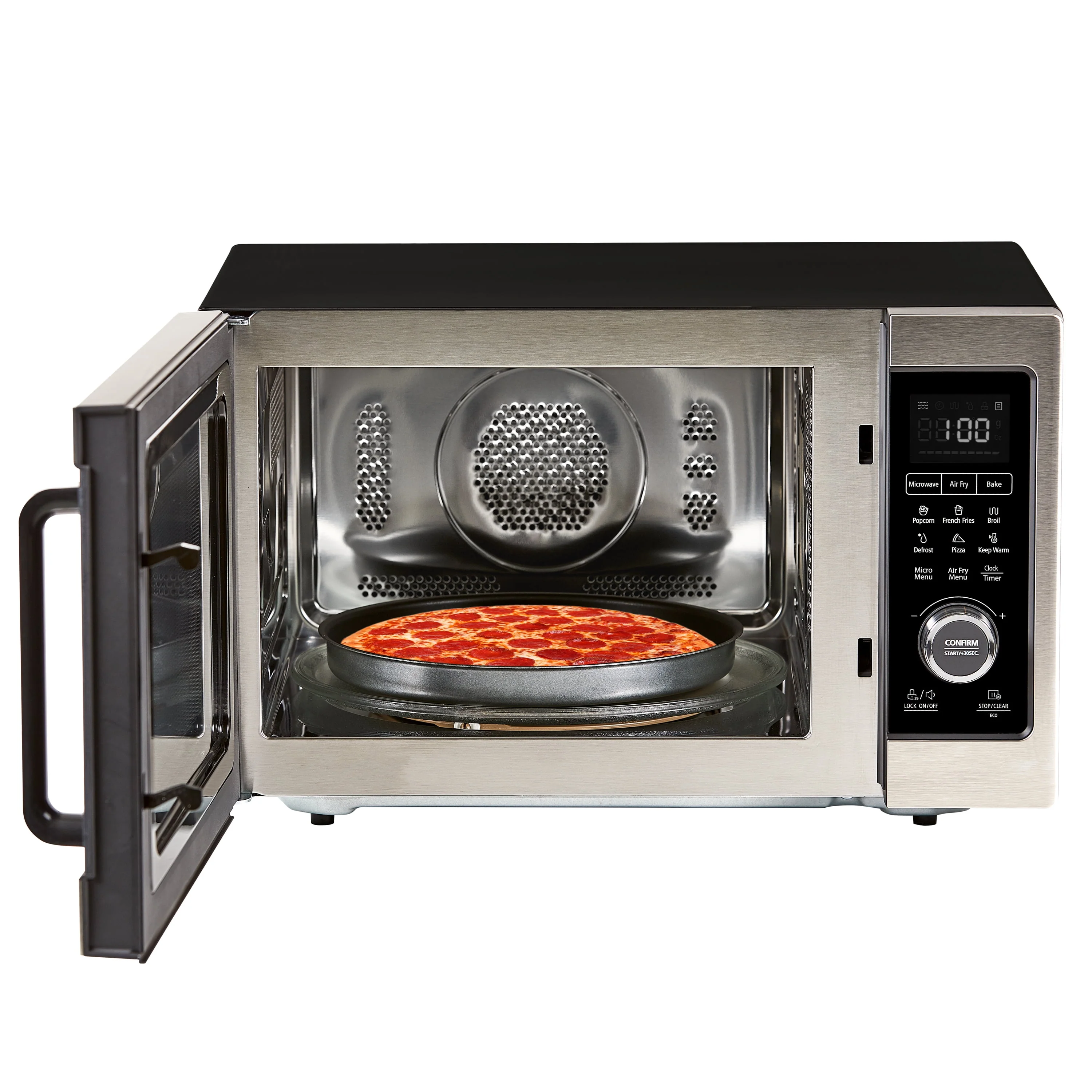Powerxl Microwave Air Fryer Plus, Stainless Steel / Black, 1cu. Ft