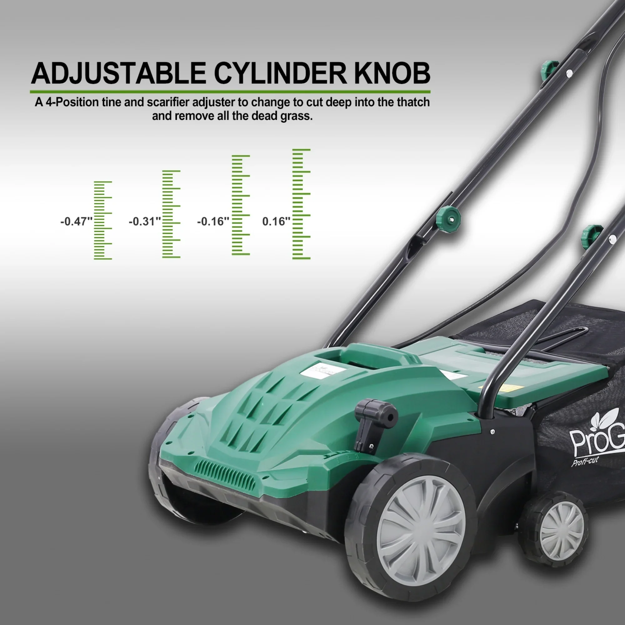 2-in-1 13 Dethatcher & Scarifier, 12 Amp Electric Garden Lawn Mover, Removable Collection Bag extra large 32QT