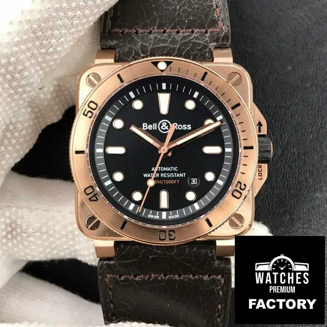 Bell & Ross BR0392-D-BL-BR / SCA Gold Bezel