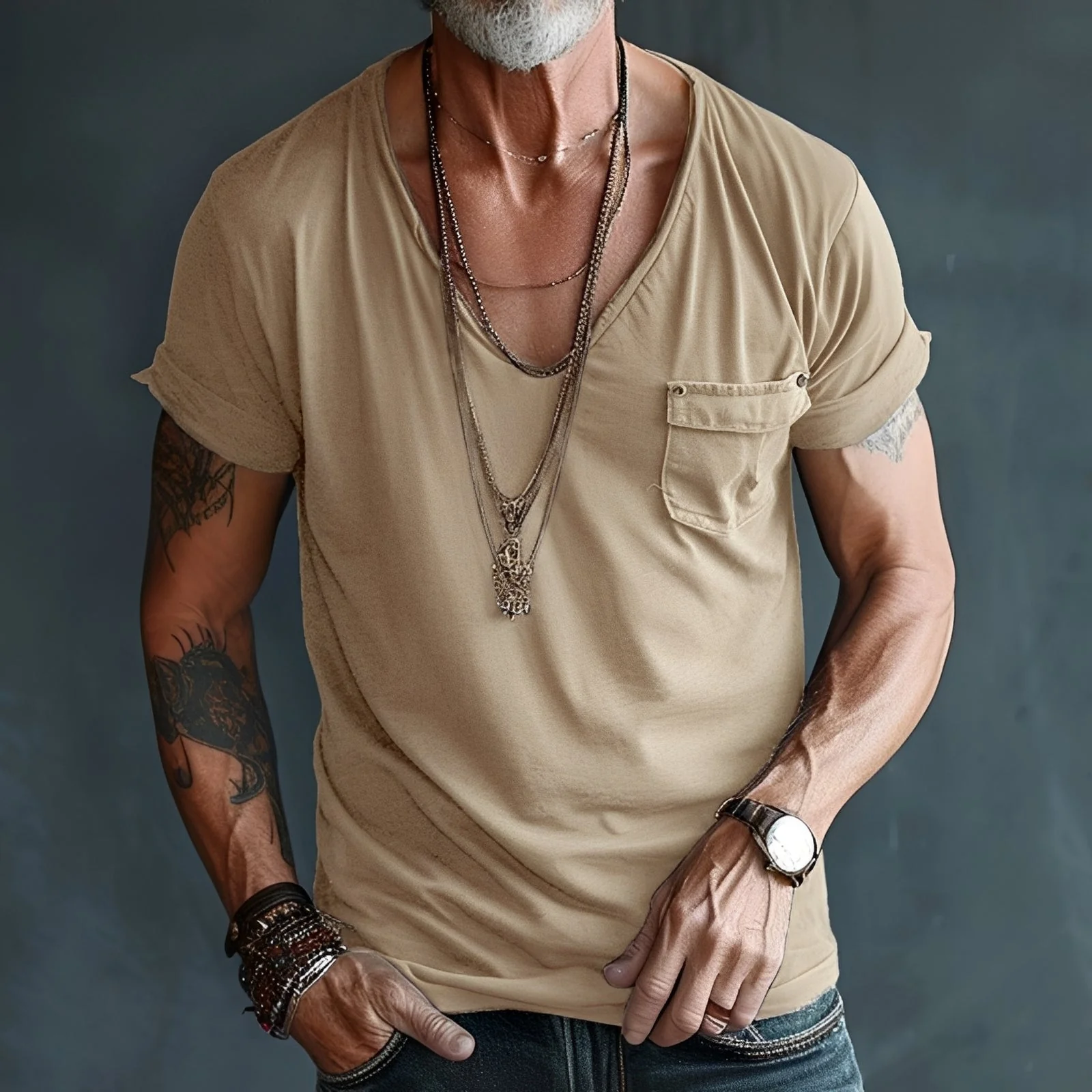 Eddie – T-shirt pour homme – décontracté et ample