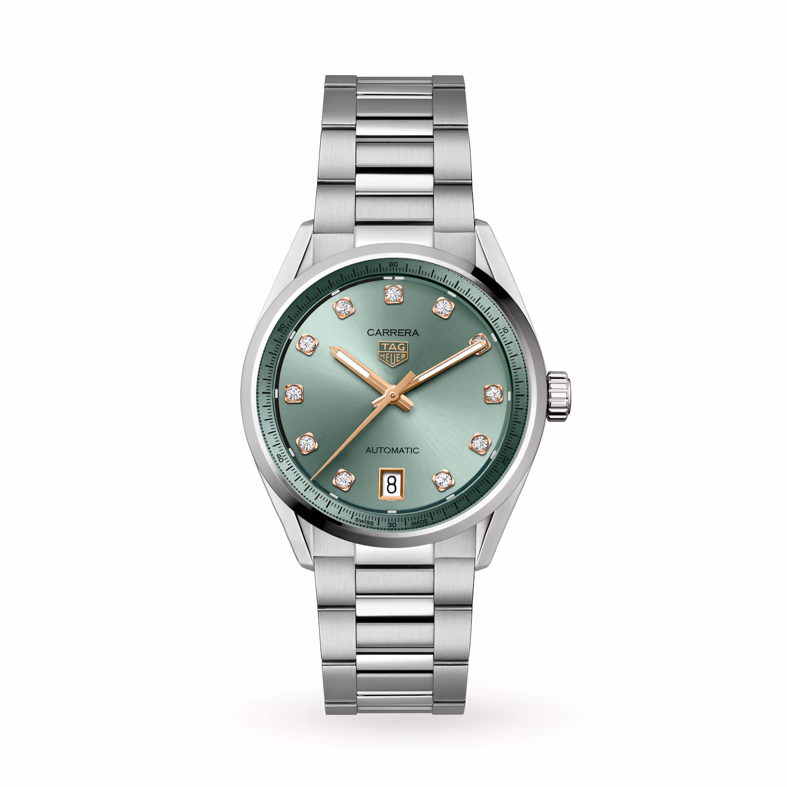 【Super Clone】 TAG Heuer Carrera Date 36mm Ladies Watch Green Diamond Dot WBN2317.BA0001