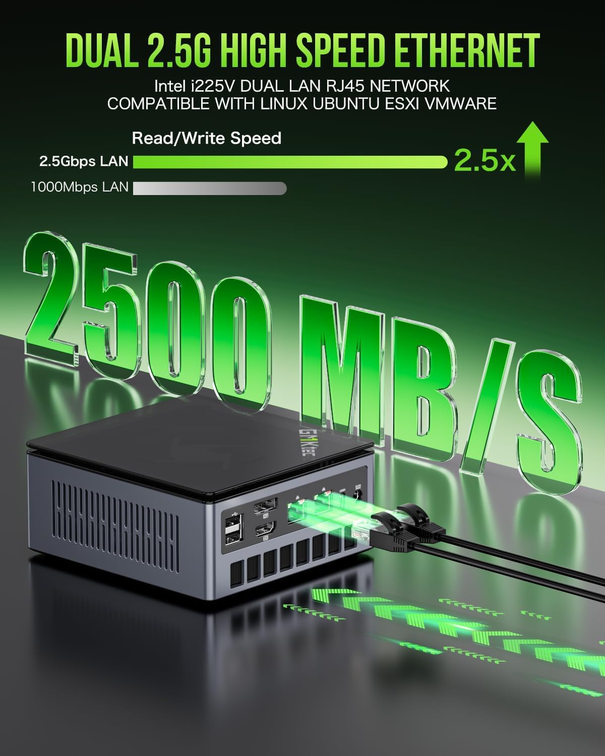 GMKtec Mini PC Gaming  M7 AMD Ryzen 7 PRO 6850H (8C/16T 4.70Ghz) Dual NIC LAN 2.5G Desktop Computer  32GB DDR5 RAM + 512GB Hard Drive PCle SSD  Dual USB4  HDMI 2.1  USB-C