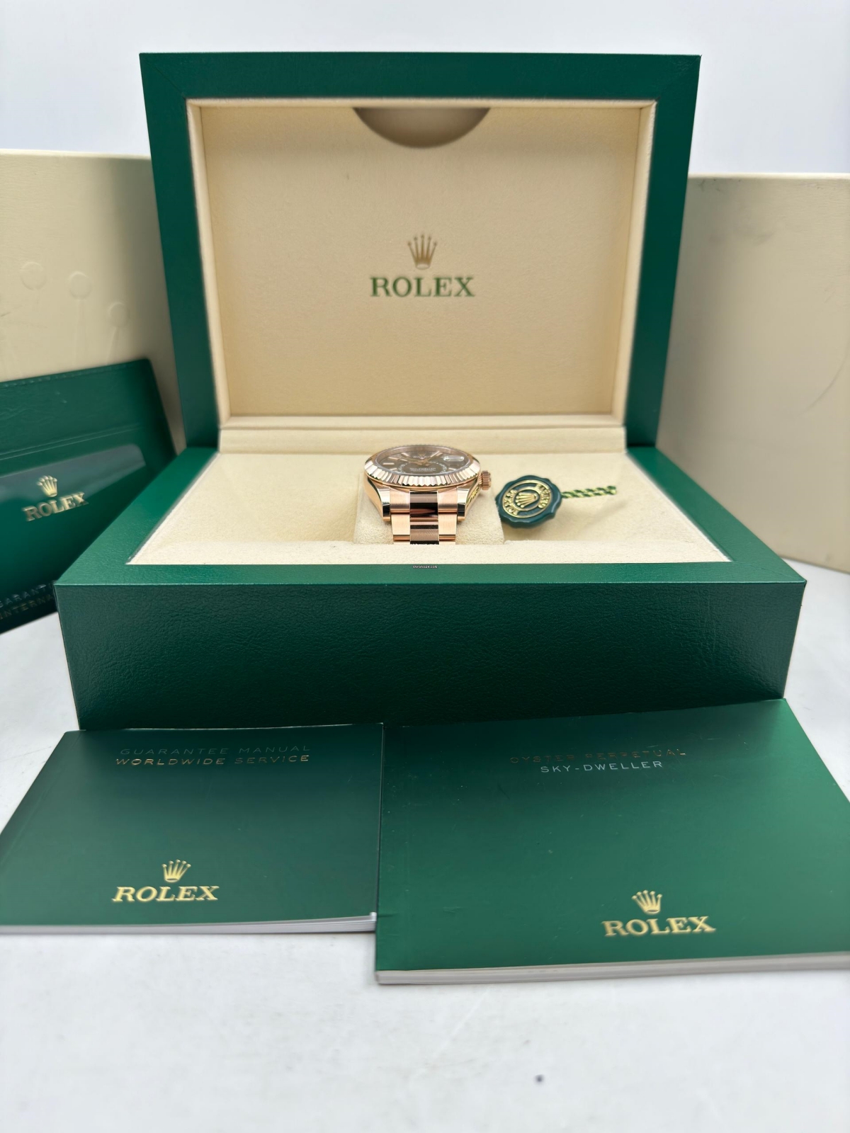 [Super Clone]RLX  Sky-Dweller 42mm Rose Gold Rhodium Dial Oyster - 336935