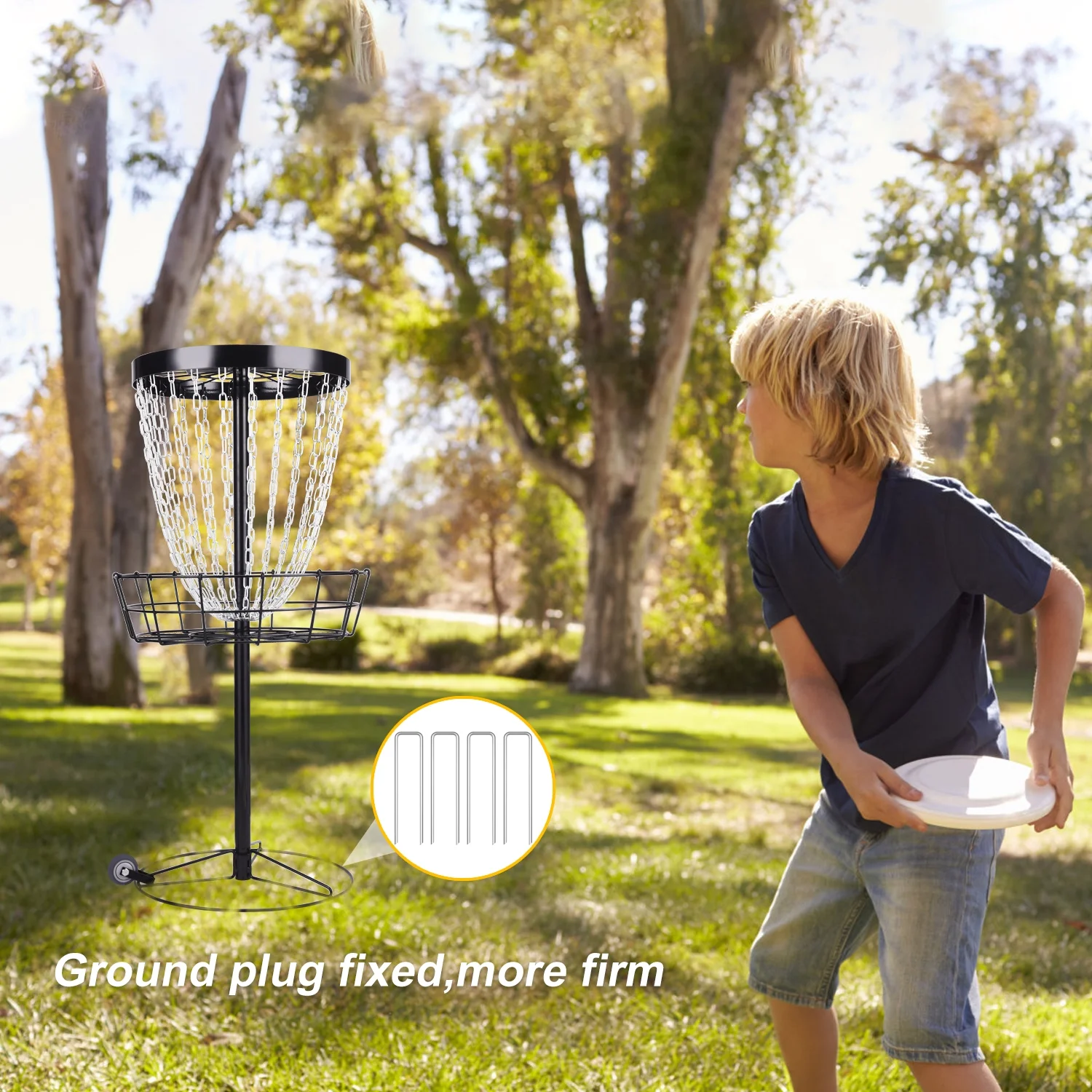 Classic Pro 24-Chain Portable Disc Golf Practice Basket-Choose Your Color - Image 5