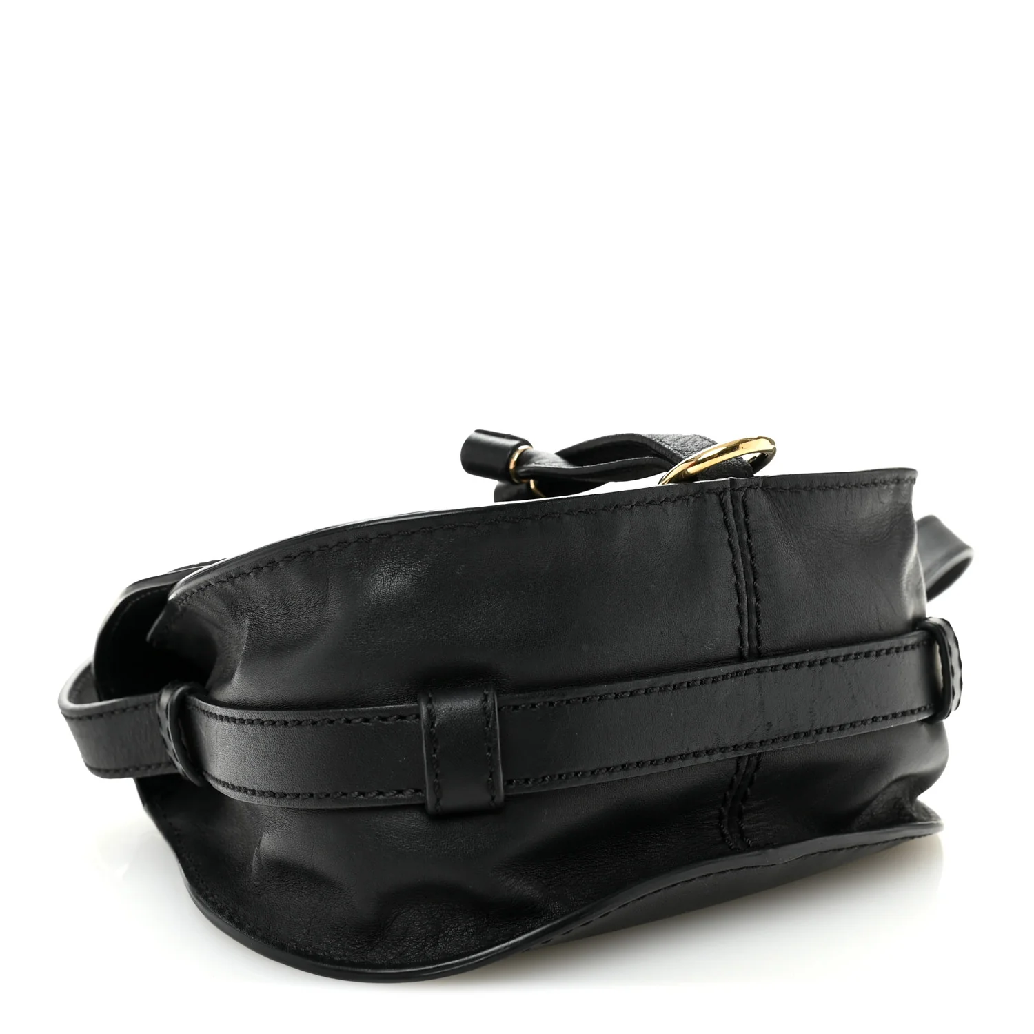 Calfskin Mini Marcie Metal Bar Trim Crossbody Bag Black