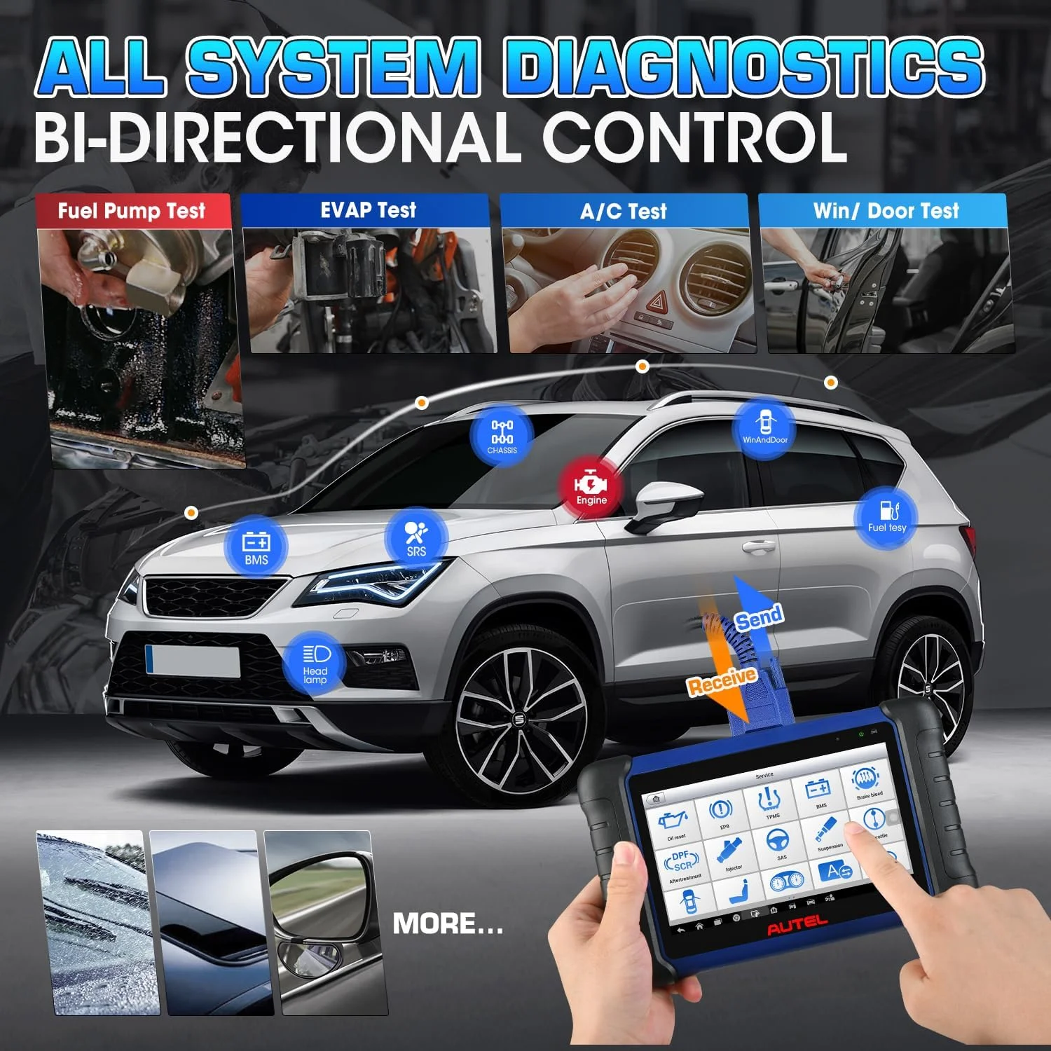 Autel Maxiim IM508S PRO W/ XP400 PRO As IM608 PRO II, Gift Smartwacth, 2025 Advanced IMMO Key Fob Programming Tool OE - Level Bi - Directional Control, All System Diagnostics