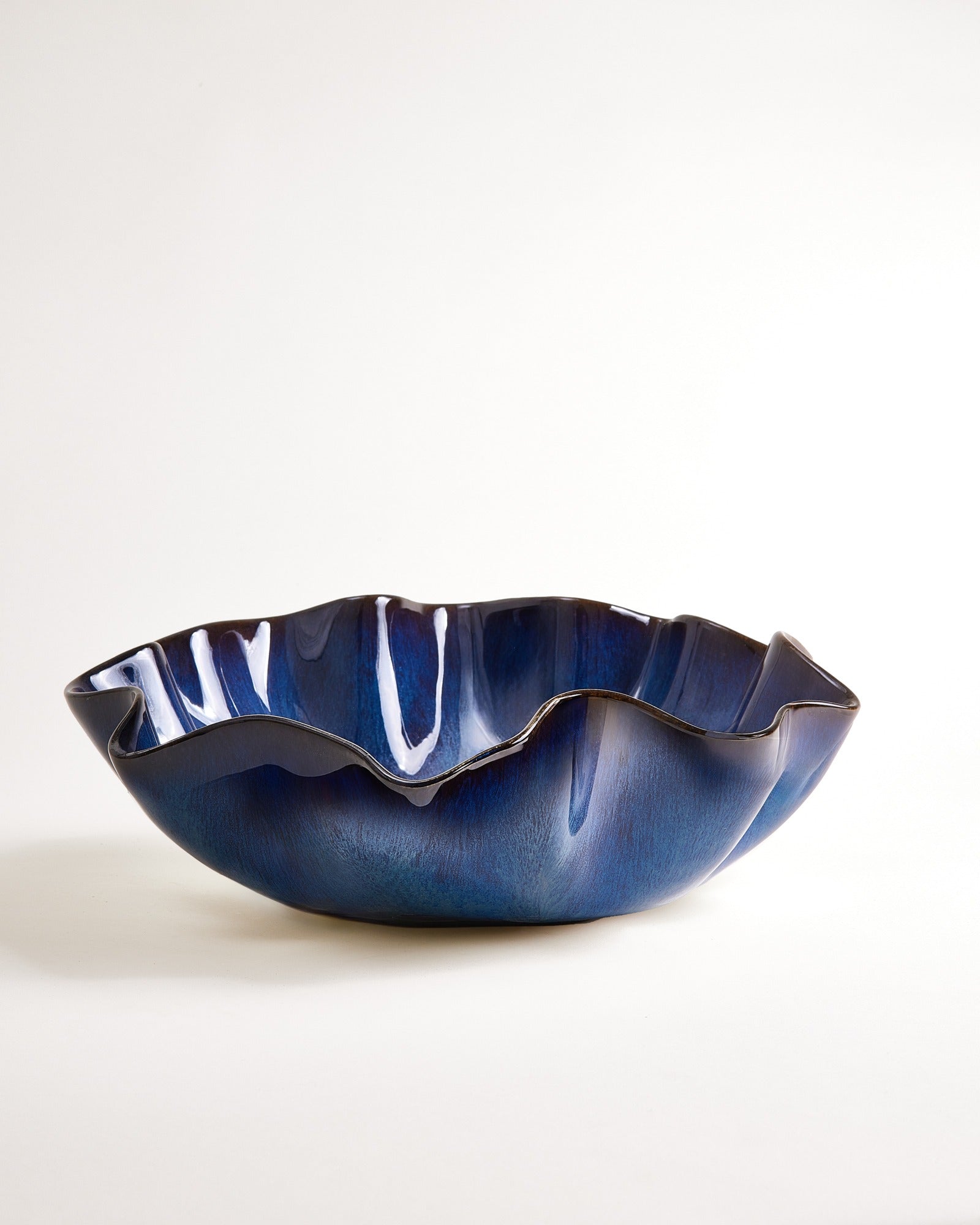 PÉROLA - LARGE SERVING BOWL SHELL DARK BLUE