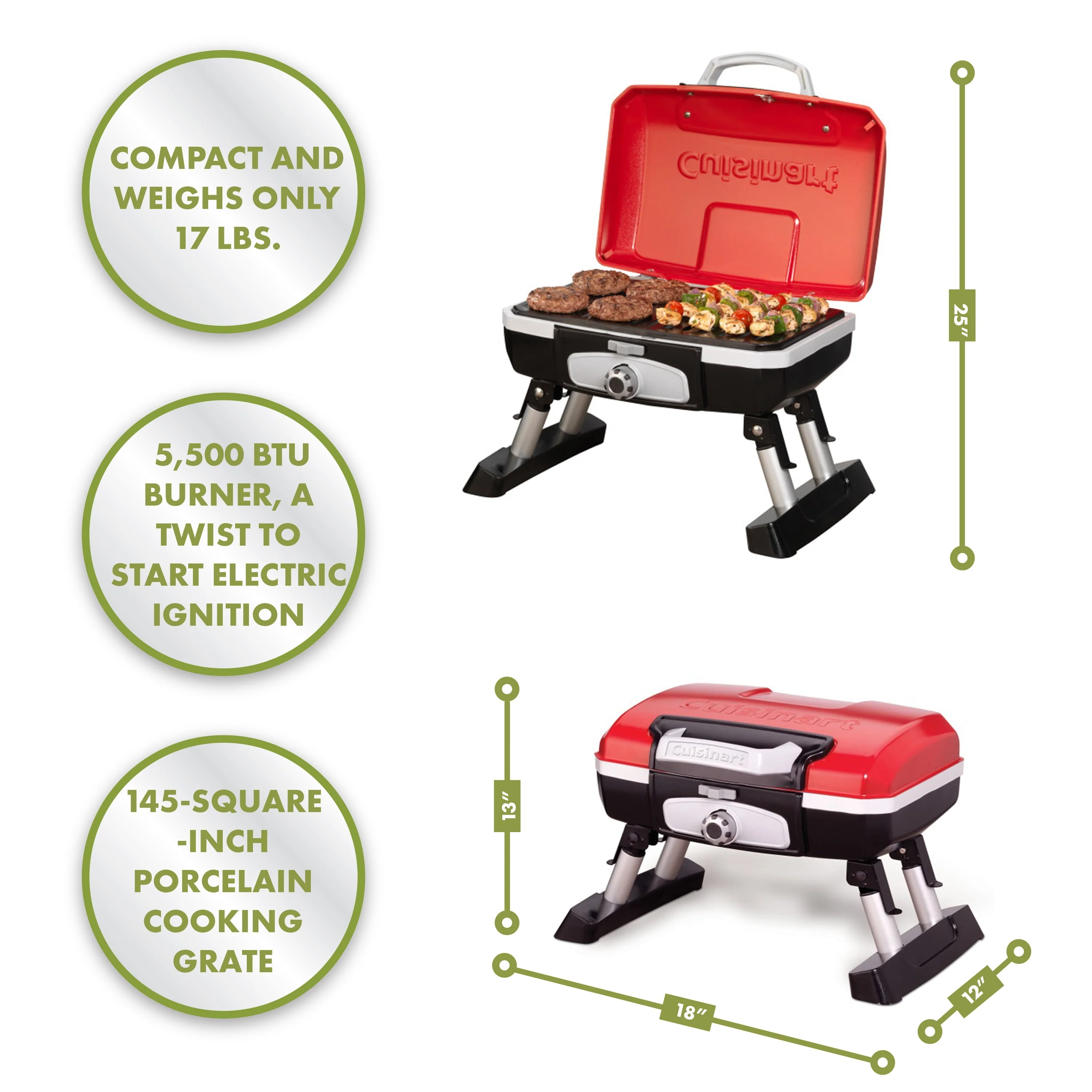 Petite Gourmet Portable Tabletop Gas Grill - Image 9