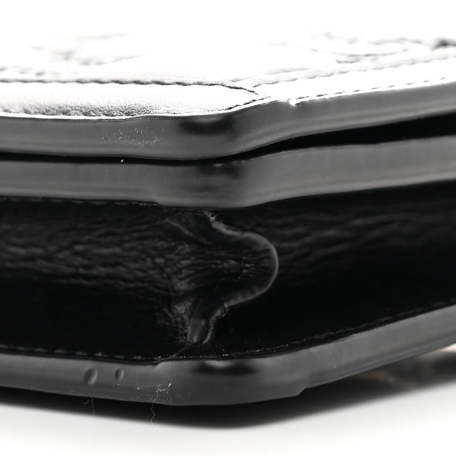 Calfskin GG Matelasse Chain Wallet Black