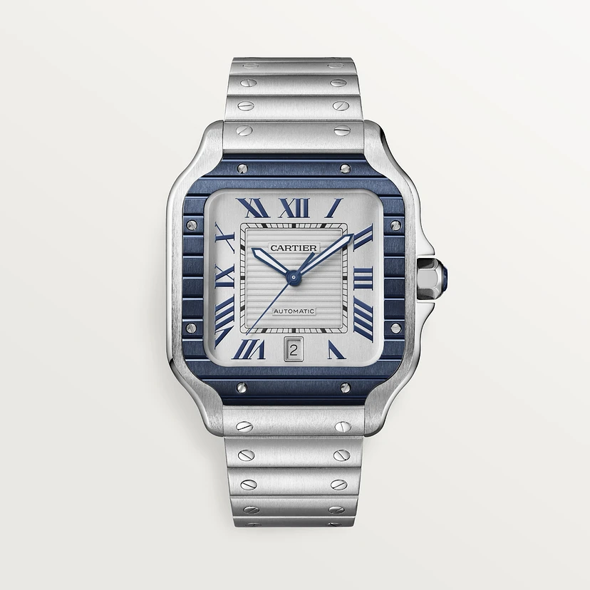 [Super Clone]SANTOS Blue PVD Bezel 39.8mm