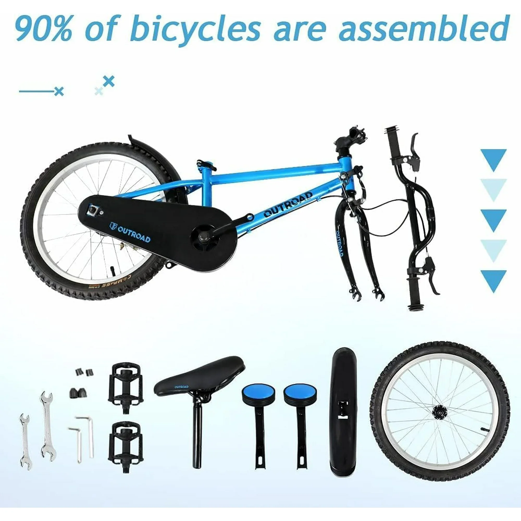 Kids Bike for Boys Girls, 14 16 18 Inch Children's Bicycle for Ages 3-9 Years with Training Wheels and Adjustable Seat,Blue - Image 5