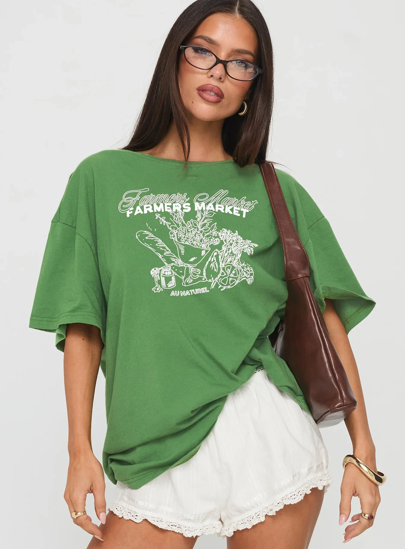 Farmers Market Oversized Graphic Tee Green