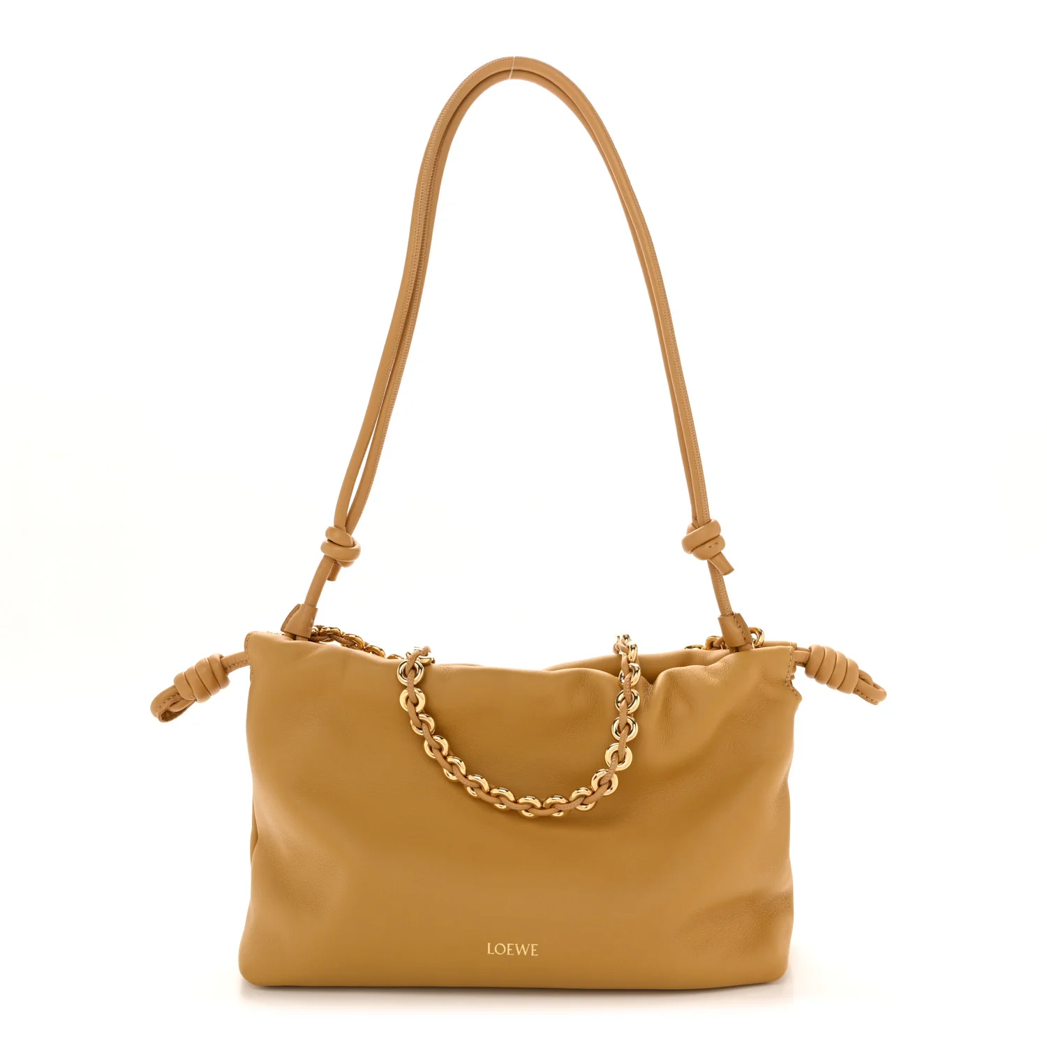 Mellow Nappa Donut Medium Chain Flamenco Knot Clutch Sahara