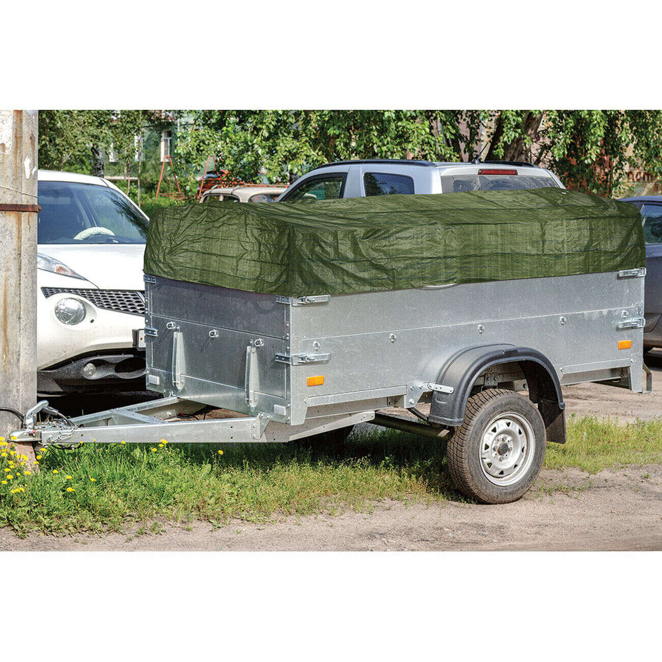 Bâche de protection polyester imperméable vert 200x300 cm