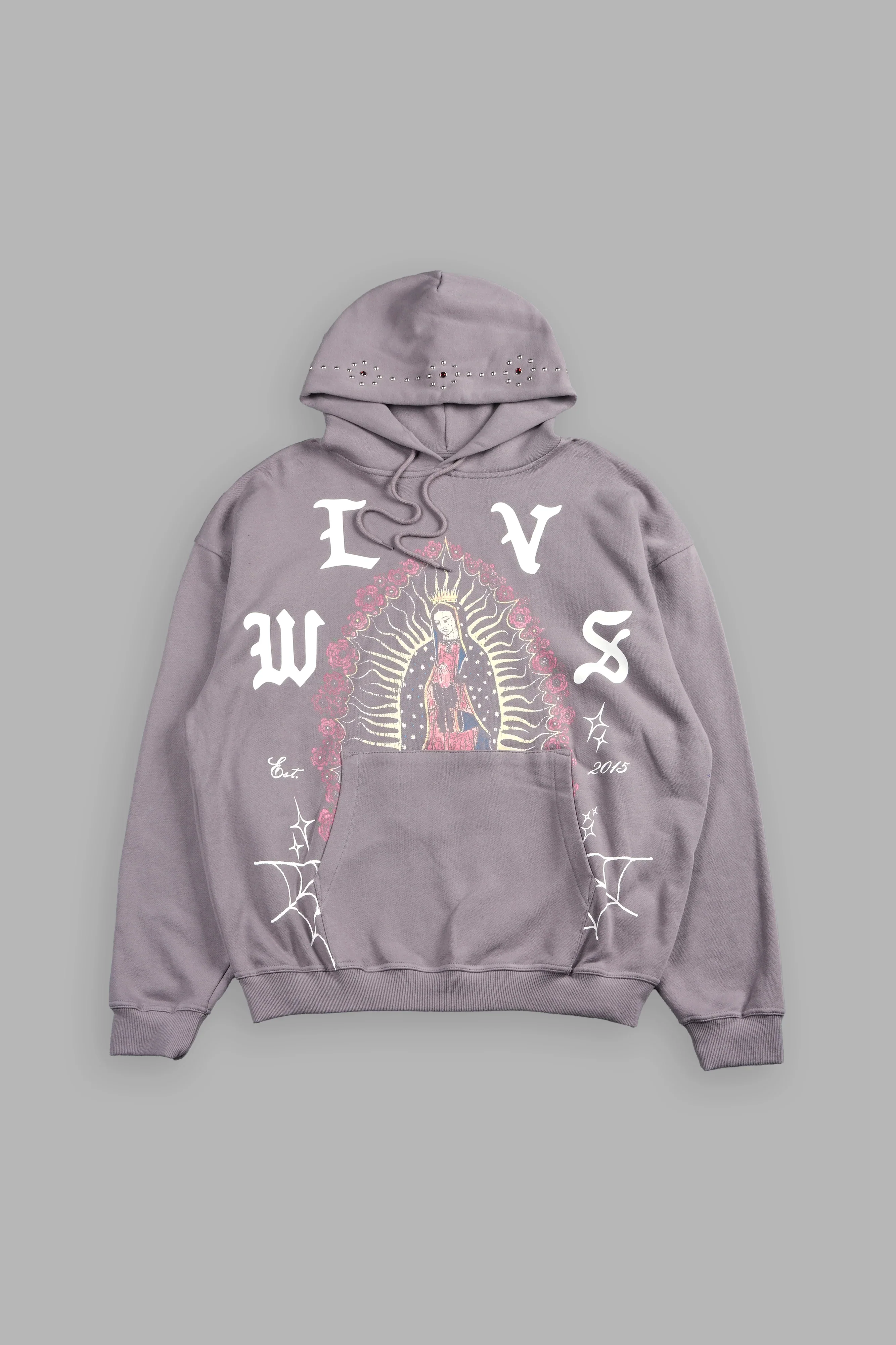 Dama De Las Rosas Bishop Hoodie In Pale Gray