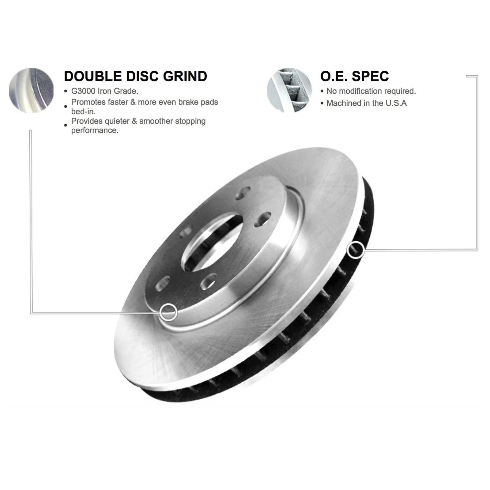 Front Rear Brakes and Rotors Kit |Front Rear Brake Pads| Brake Rotors and Pads| Optimum OEp Brake Pads and Rotors |Hardware Kit WFUH2 45013 Image 4