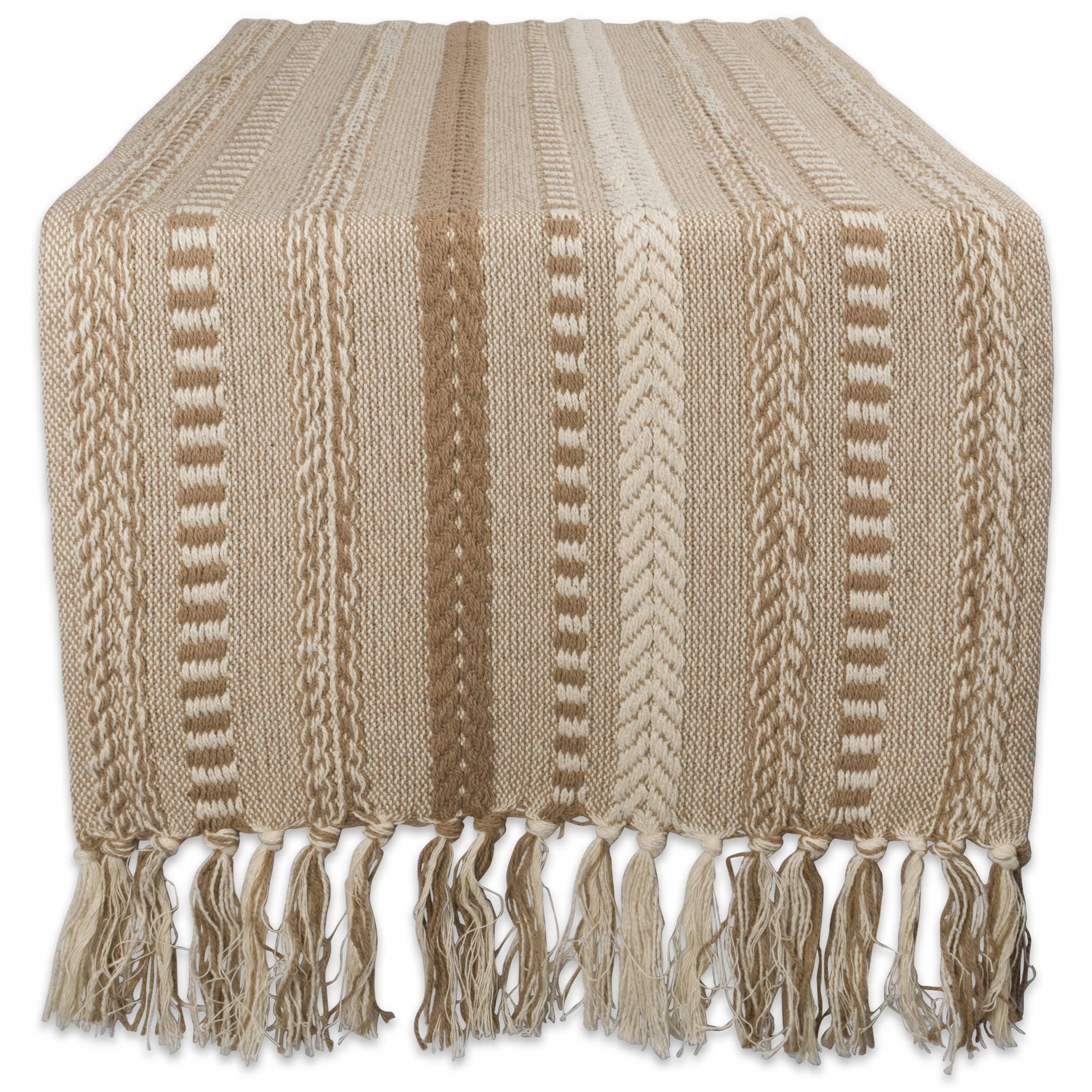 DII Braided Stripe Table Runner - Stone
