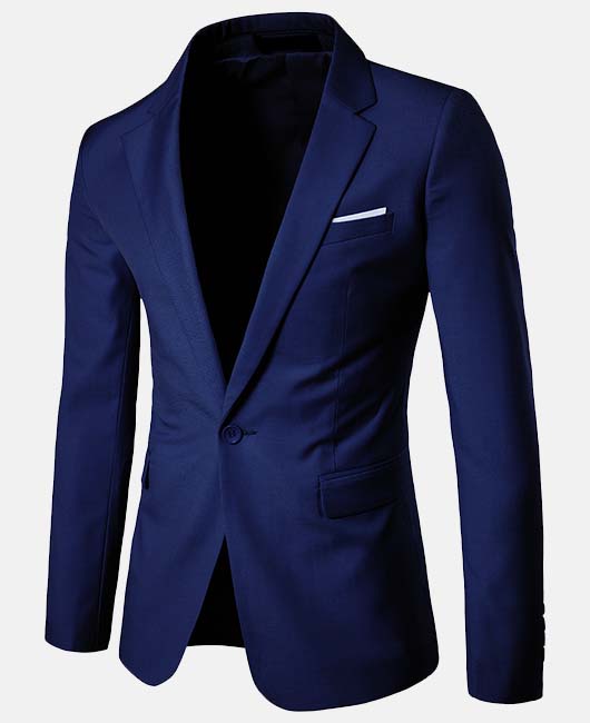 Blazer d'affaires à poche unie, revers cranté et simple boutonnage