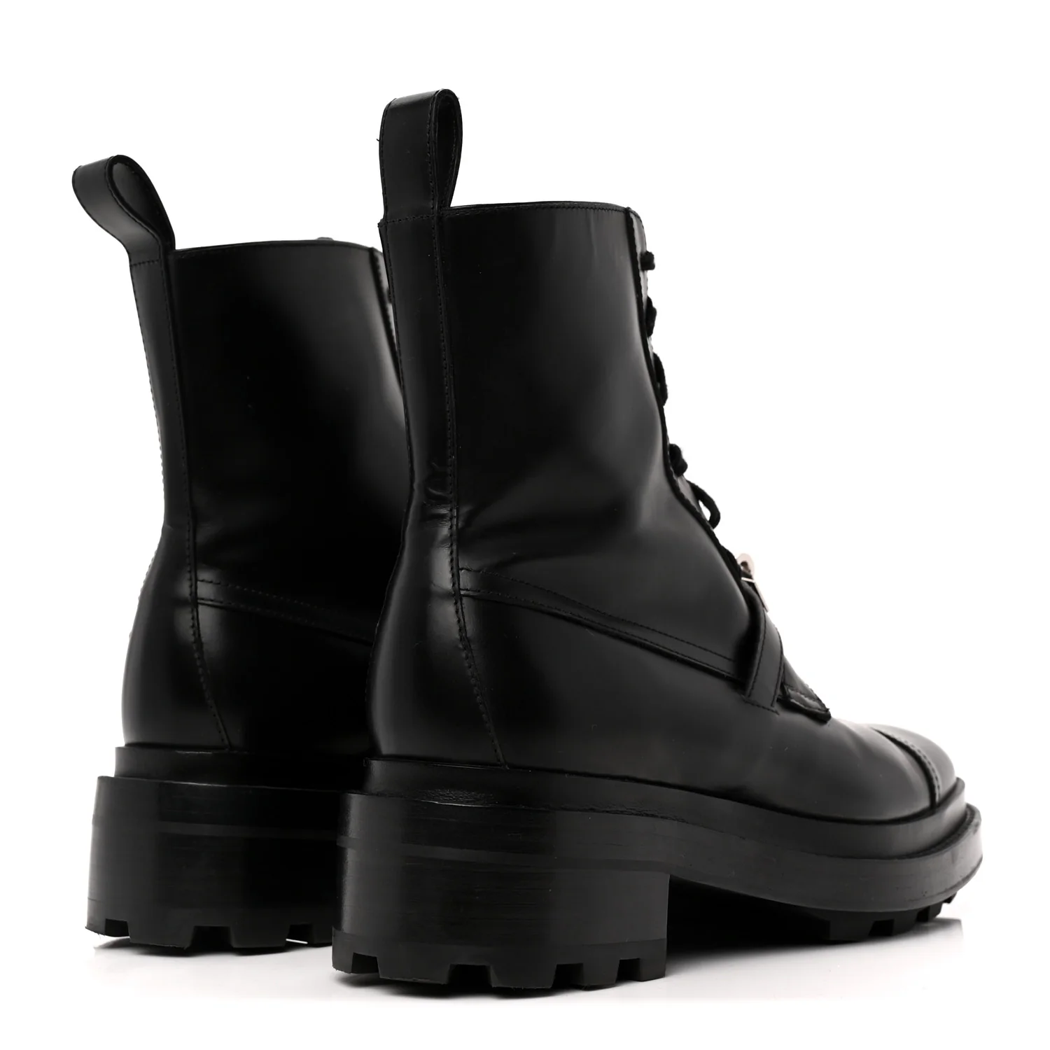 Glossed Calfskin Funk Ankle Boots 38.5 Black